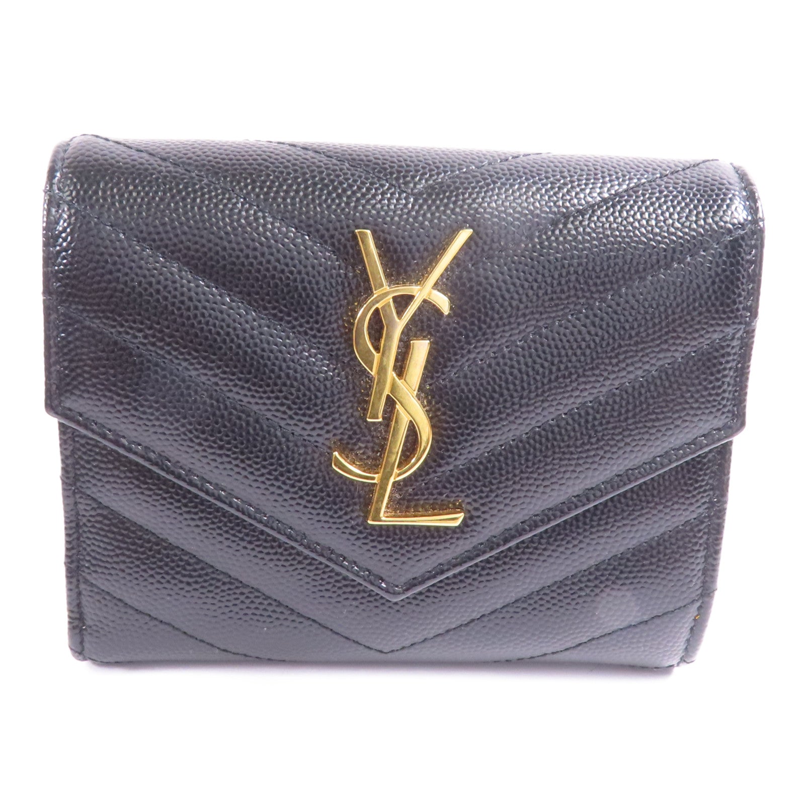 SAINT LAURENT 牛皮皮革Wallet金扣錢包