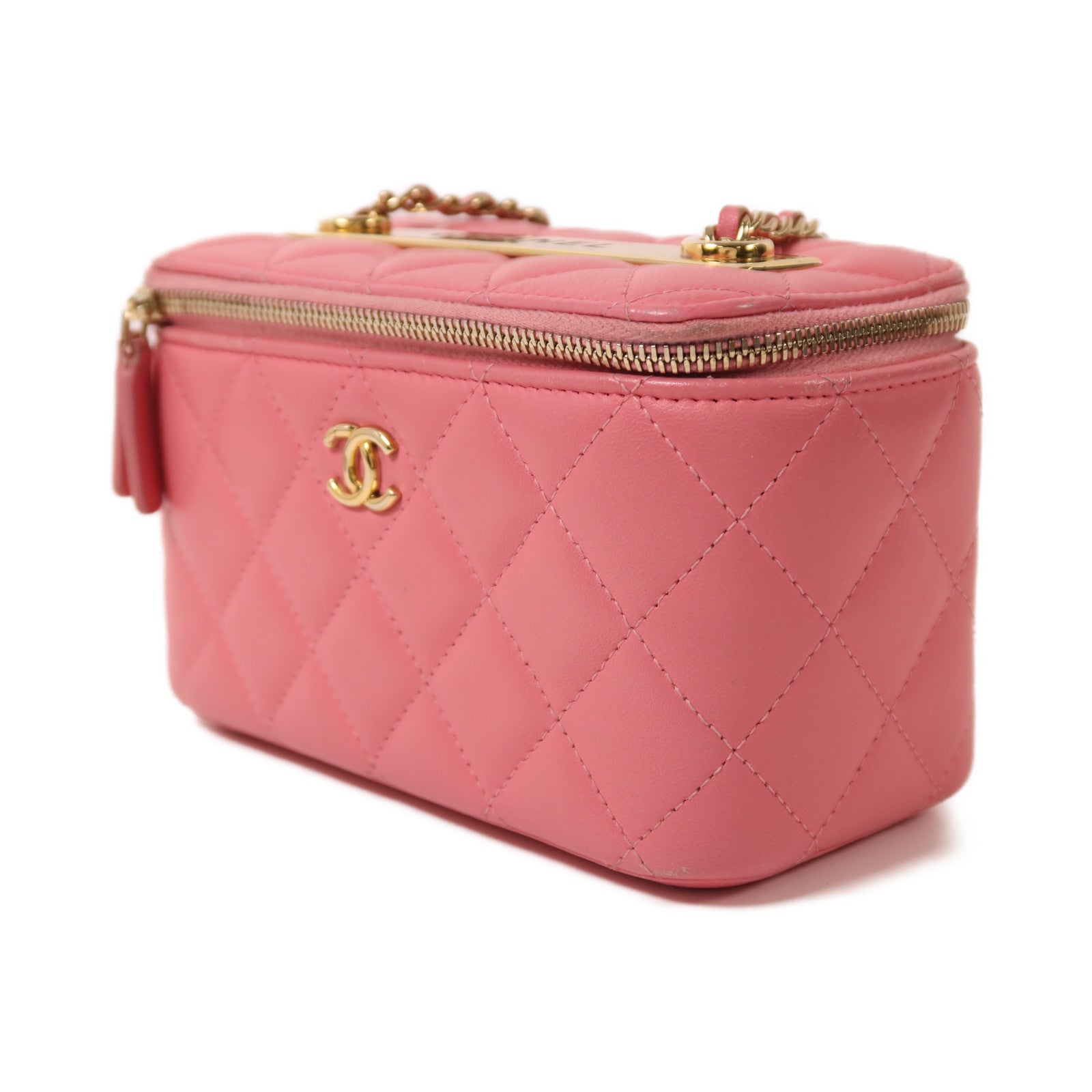 CHANEL 羊皮皮革Vanity Case金扣鏈帶肩背袋