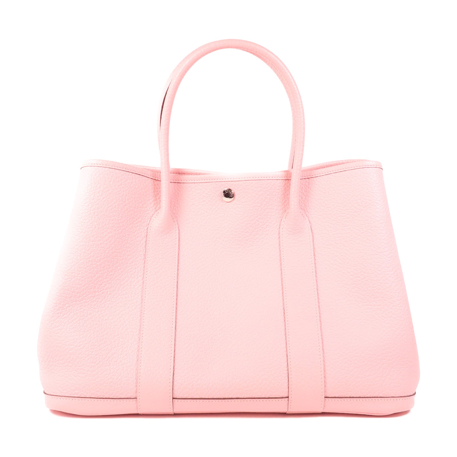 HERMES Negonda皮革Garden Party PM銀扣手挽袋3Q Rose Sakura