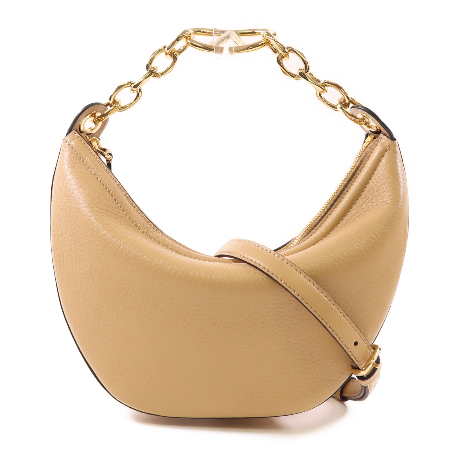 Valentino 【激減優惠】牛皮皮革Vlogo Moon Small Hobo Bag金扣手挽肩背兩用袋
