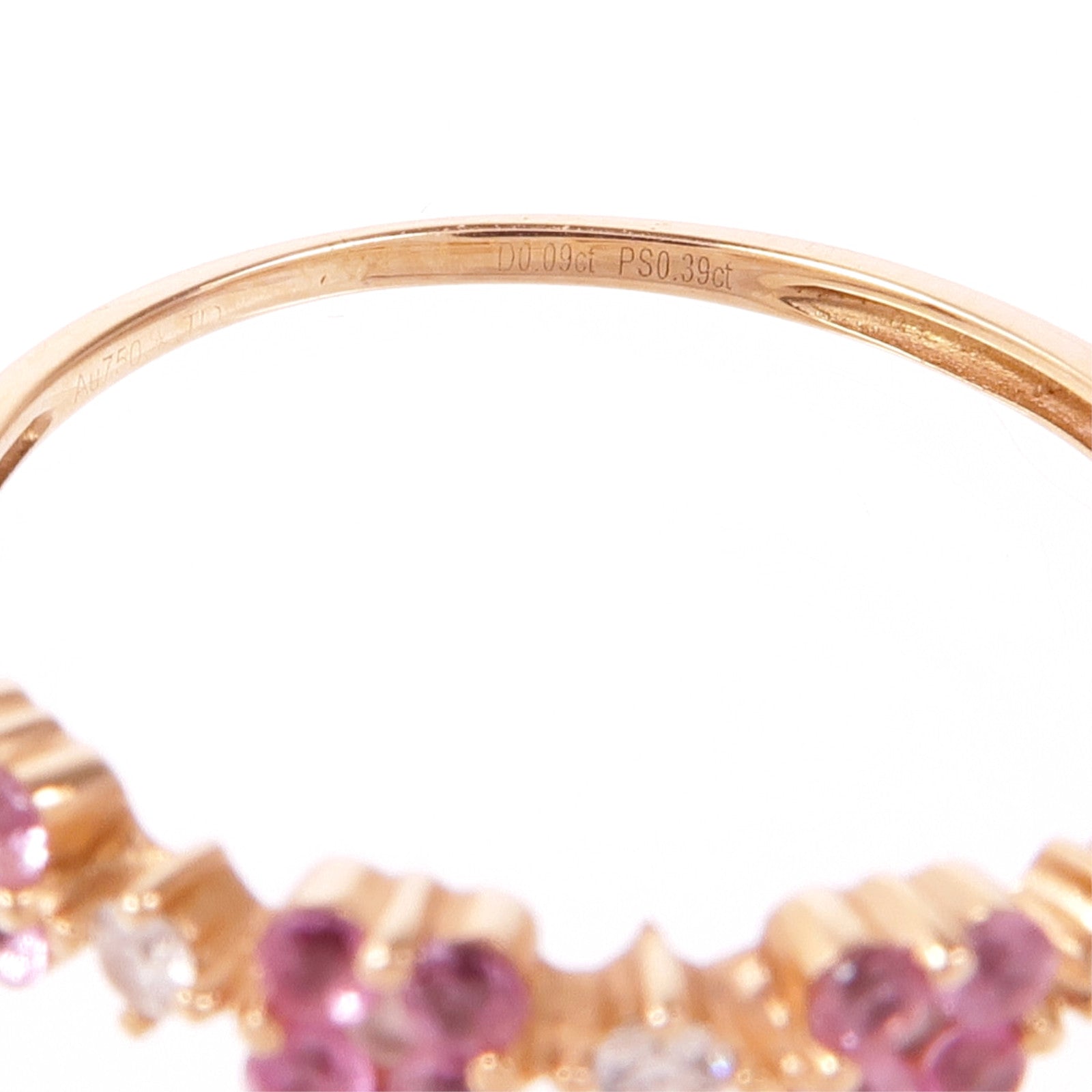 JEWELRY 18K玫瑰金Pink Sapphire Diamond Ring粉紅藍寶石/鑽石戒指US#6.5