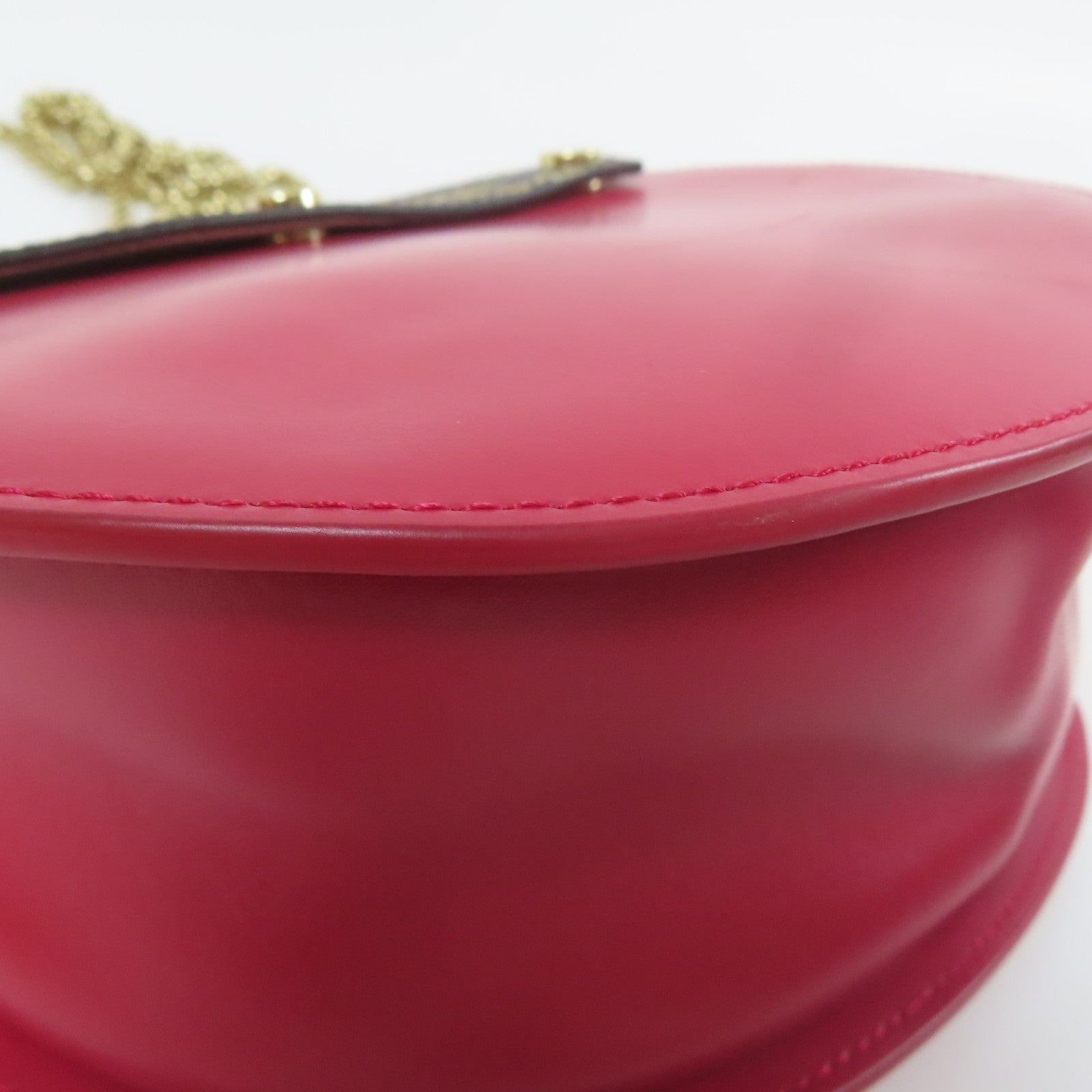 Furla 【激減優惠】牛皮皮革Shoulder Bag金扣鏈帶肩背袋紅色