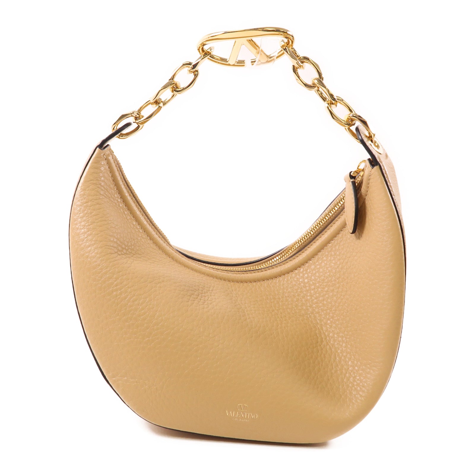 Valentino 【激減優惠】牛皮皮革Vlogo Moon Small Hobo Bag金扣手挽肩背兩用袋