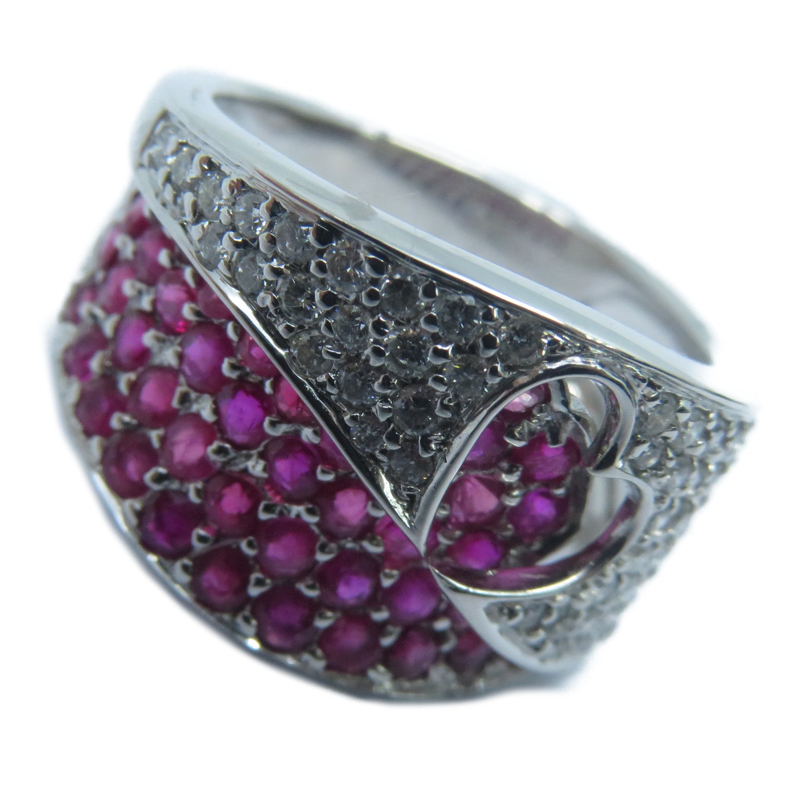JEWELRY 【激減優惠】18K白金Ruby Diamond Ring2.12ct紅寶石/0.52ct鑽石戒指US#6