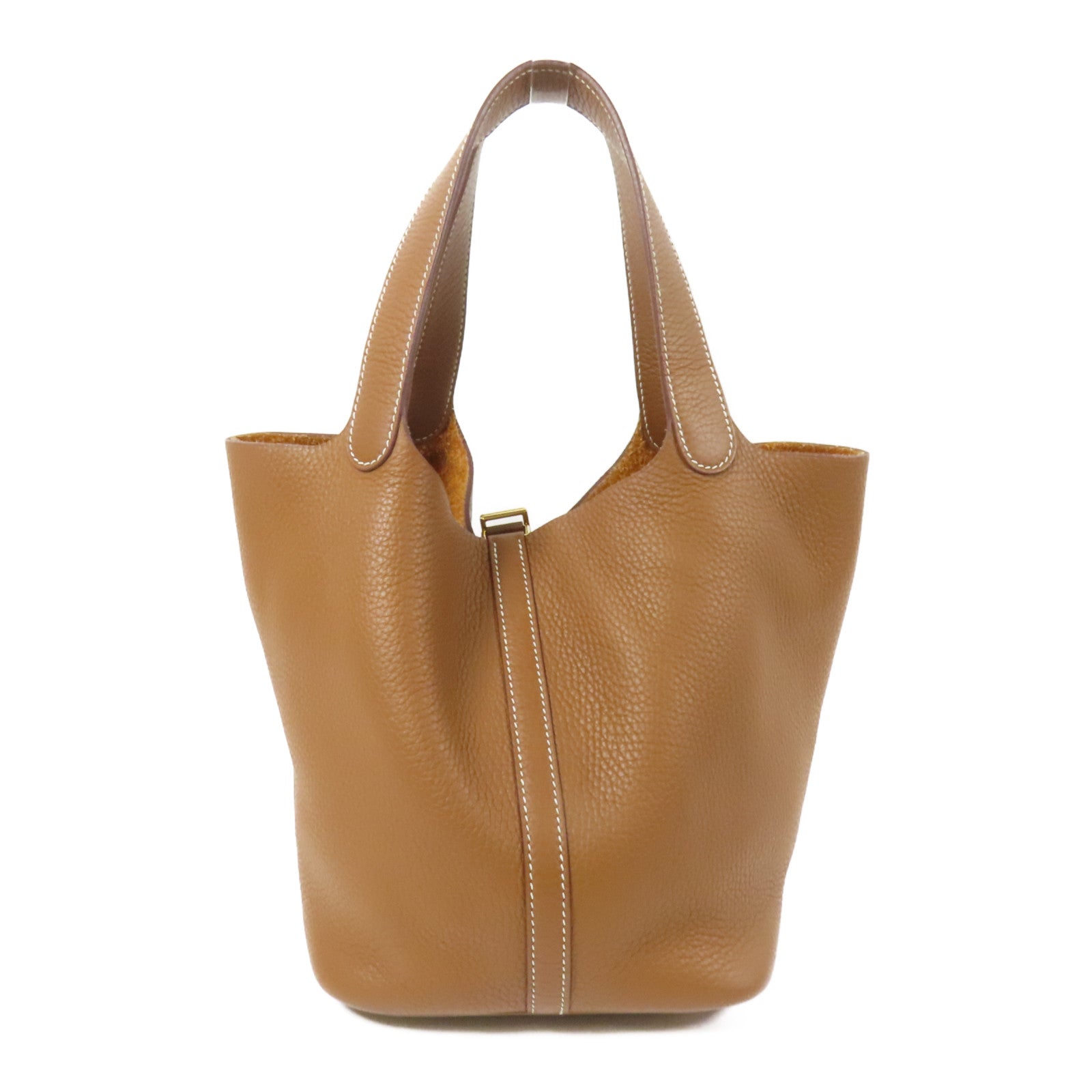 HERMES Clemence皮革Picotin MM金扣手挽袋Gold