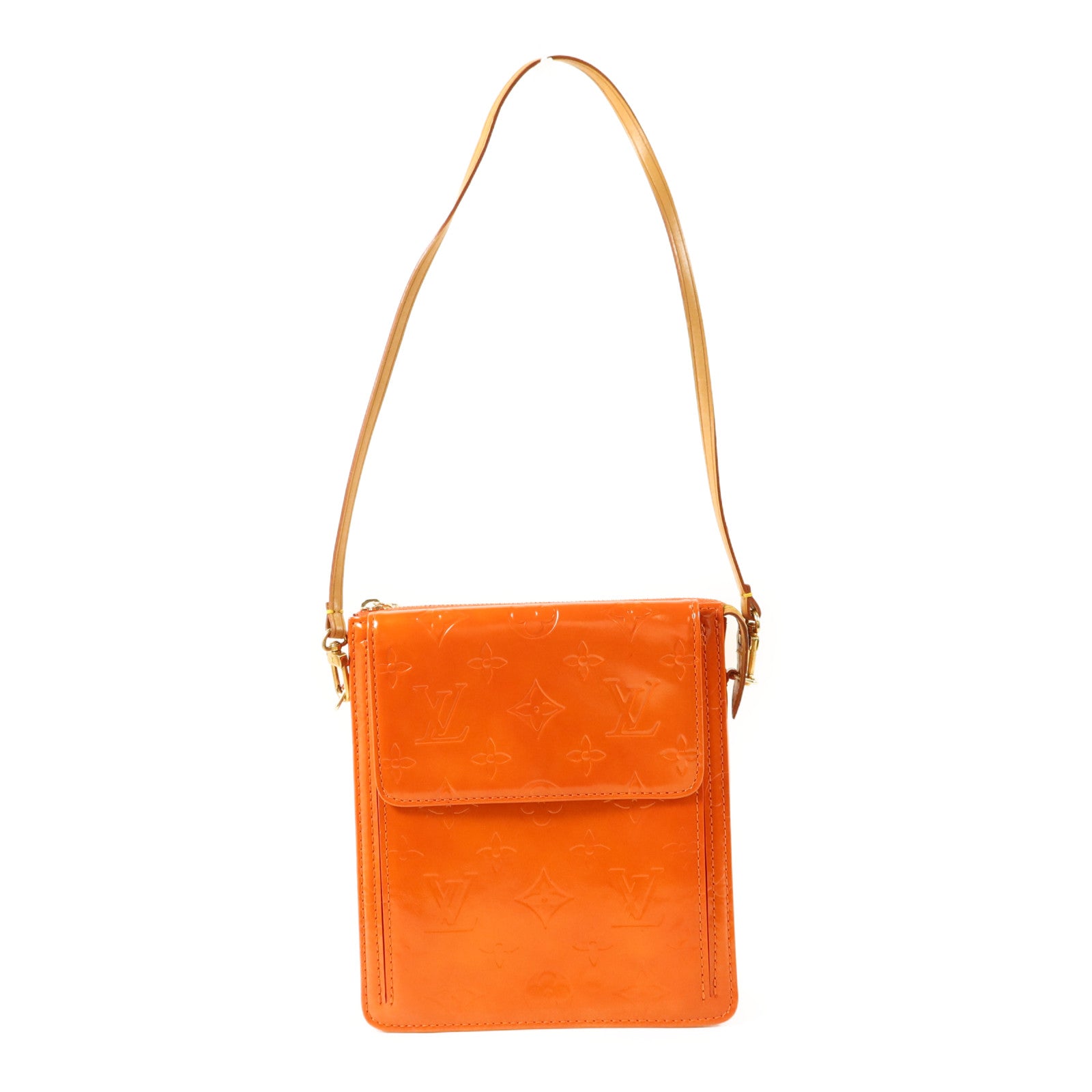 LOUIS VUITTON Monogram Vernis Motto Accessory Pouch金扣肩背袋