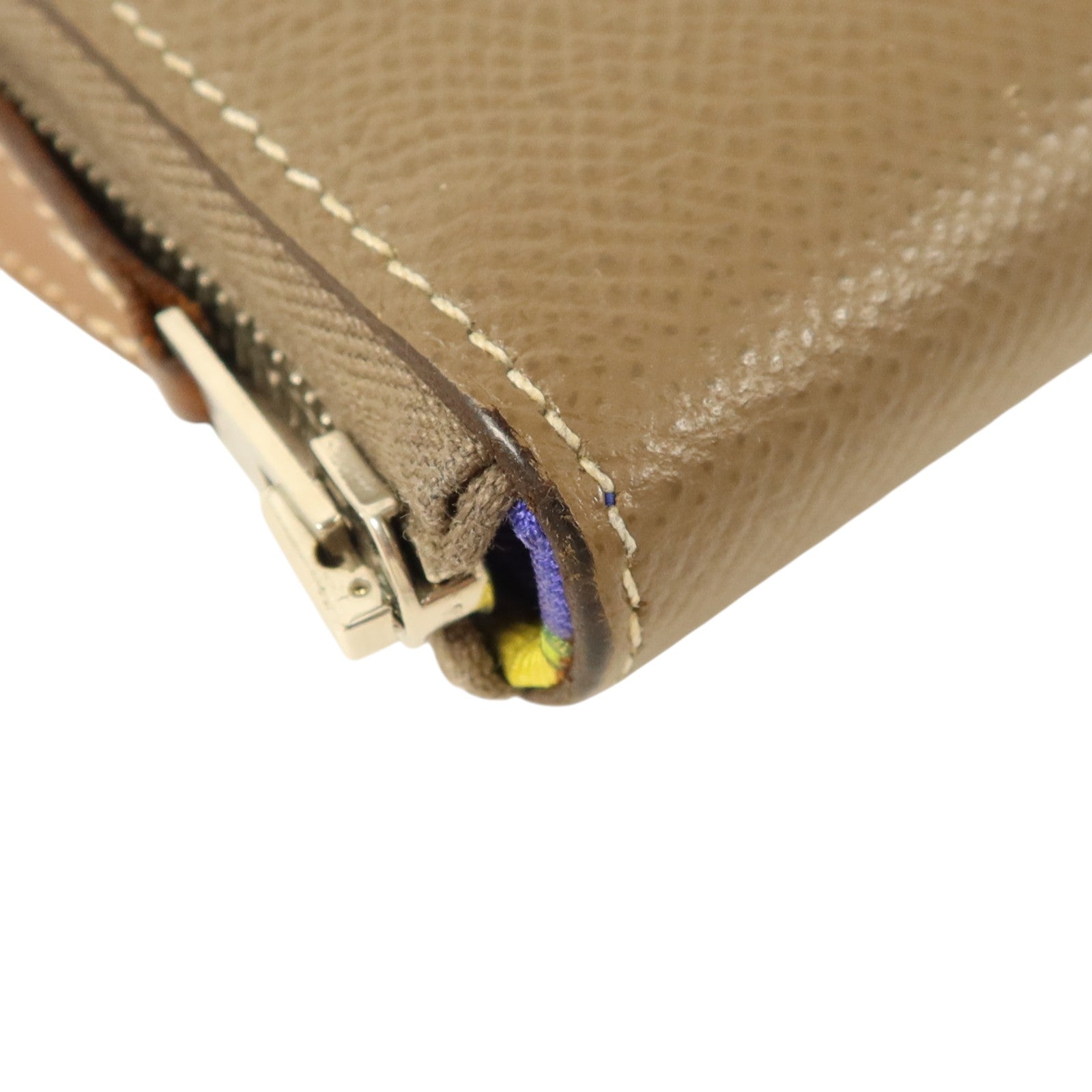 HERMES Epsom皮革Silk in Azap Long Wallet銀扣長錢包Etoupe