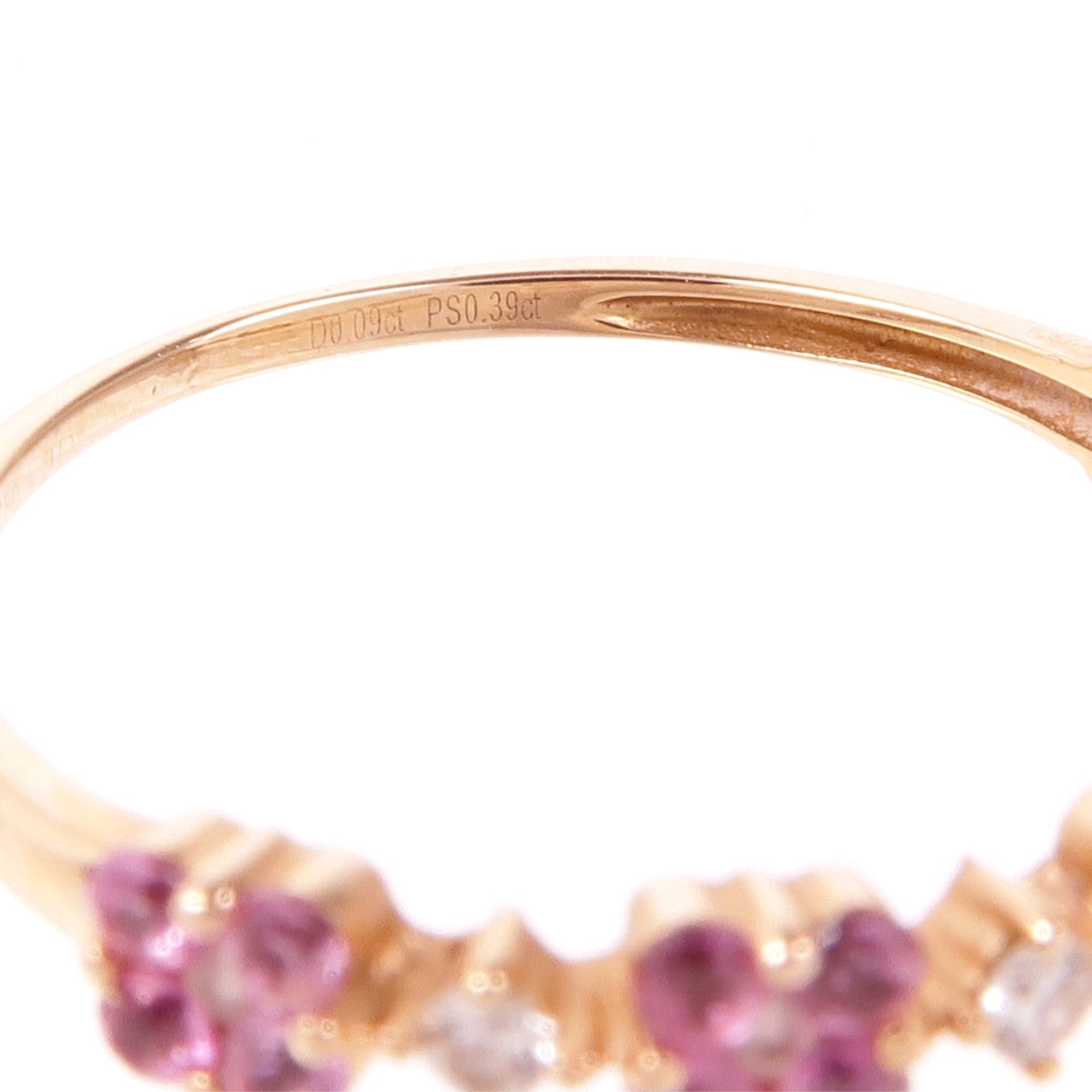 JEWELRY 18K玫瑰金Pink Sapphire Diamond Ring粉紅藍寶石/鑽石戒指US#6.5