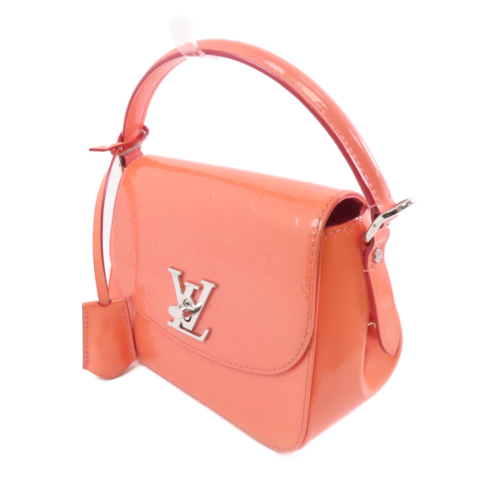 LOUIS VUITTON 【激減優惠】Vernis Pasadena銀扣手挽肩背兩用袋粉紅色