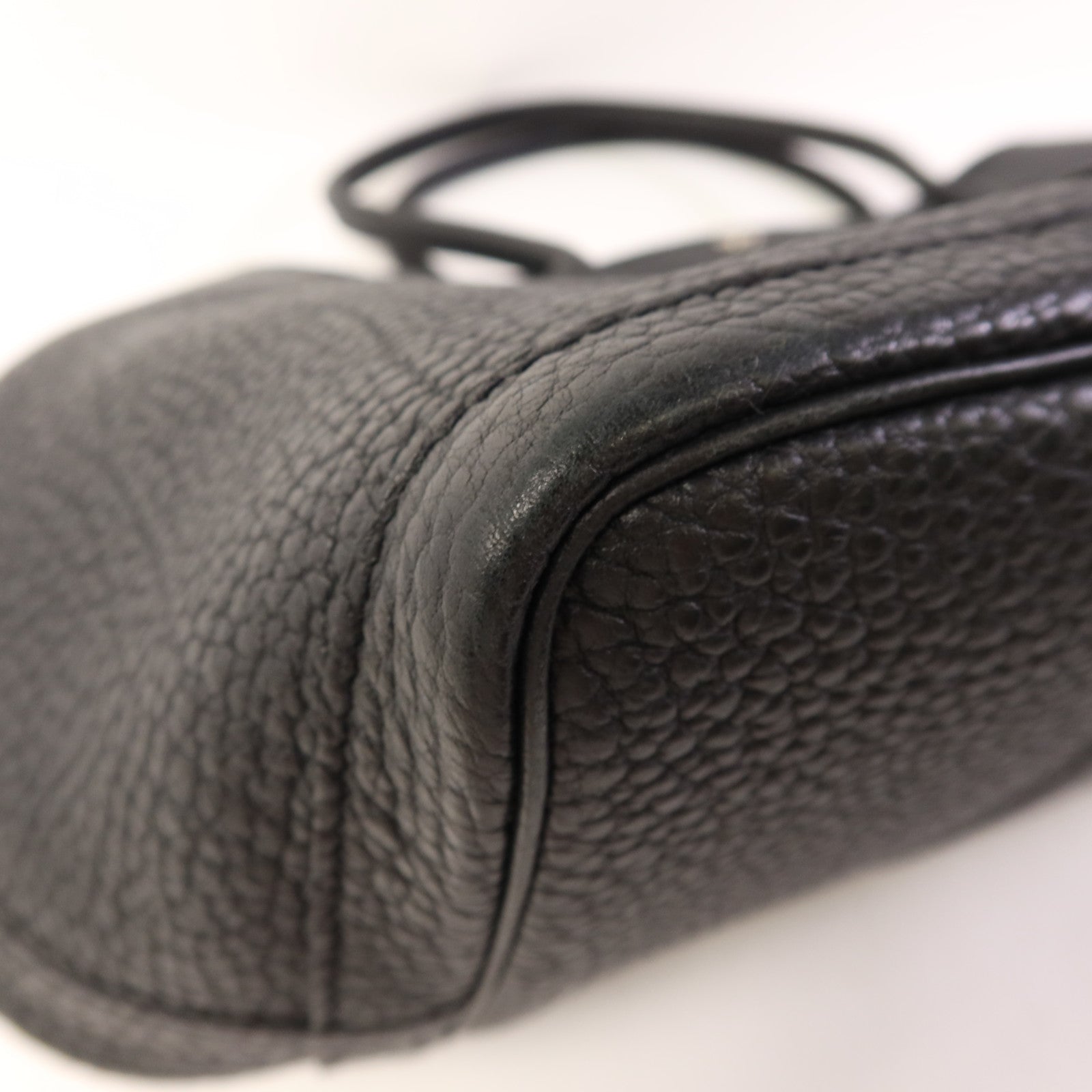 HERMES Negonda皮革Garden Party PM銀扣手挽袋Noir