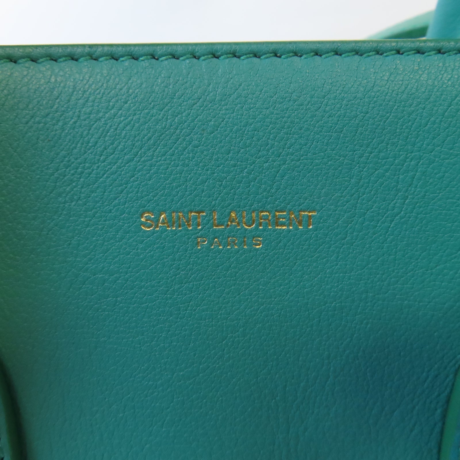SAINT LAURENT 【激減優惠】牛皮皮革Sac De Jour Bag金扣手挽肩背兩用袋綠色