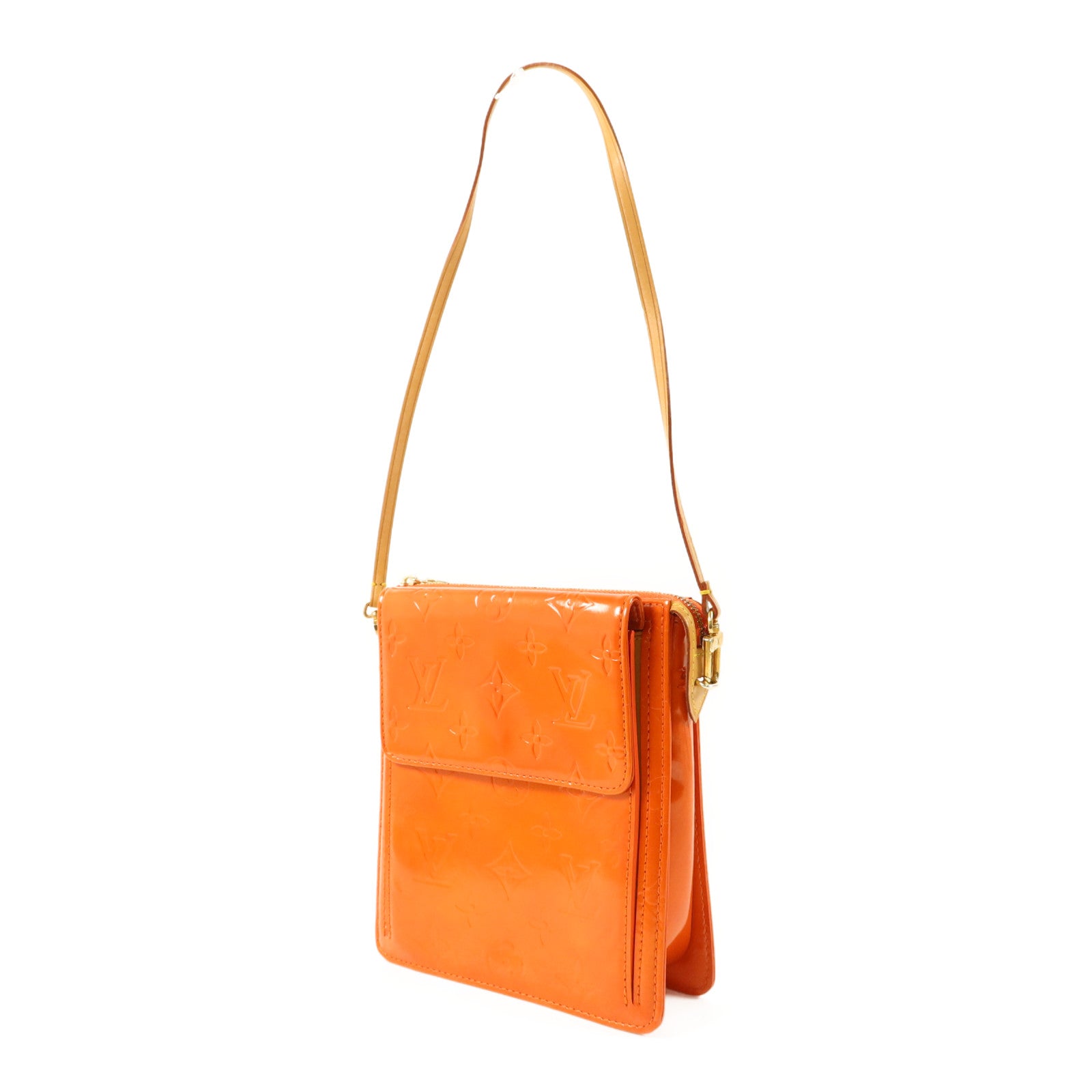 LOUIS VUITTON Monogram Vernis Motto Accessory Pouch金扣肩背袋