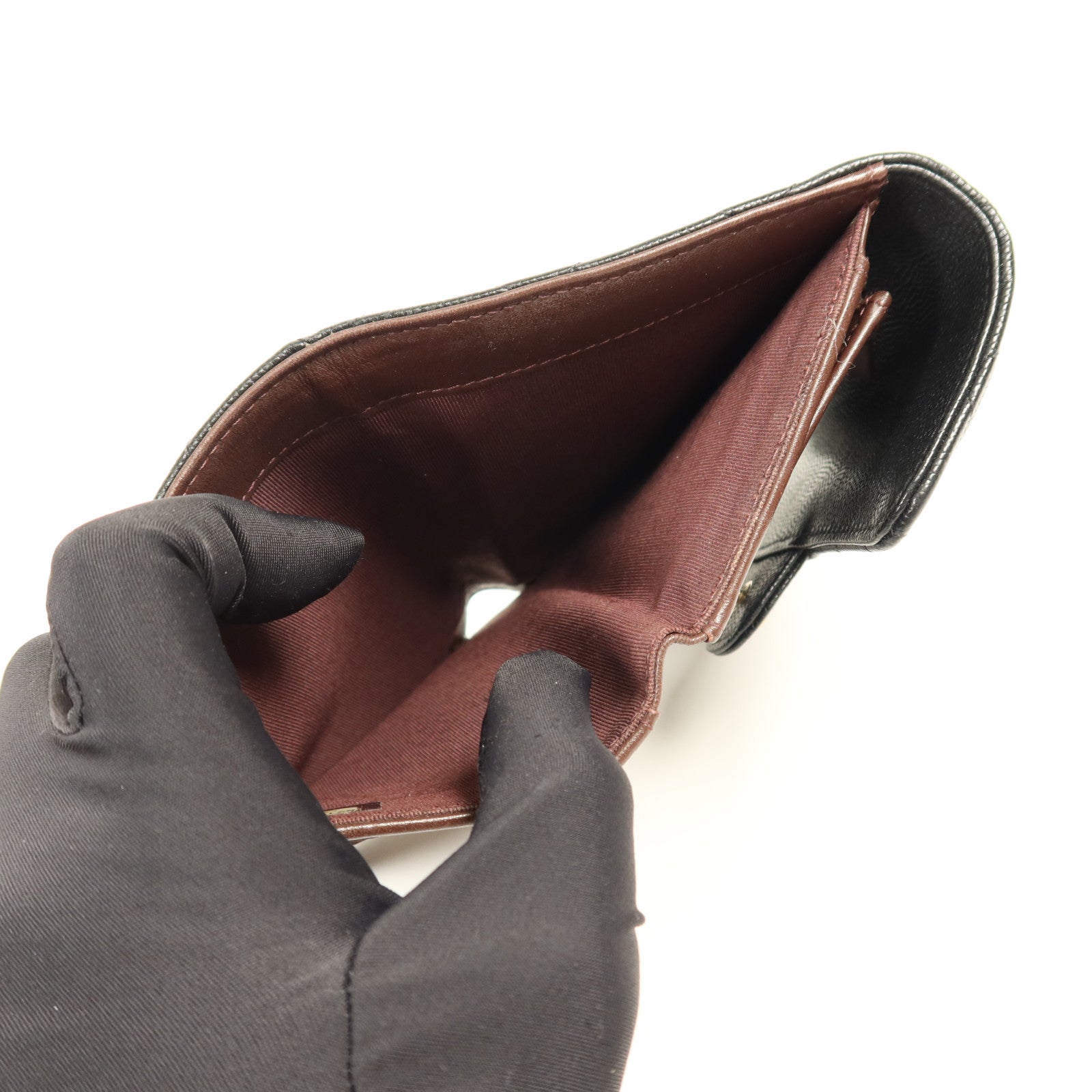 CHANEL 牛皮皮革Wallet金扣錢包