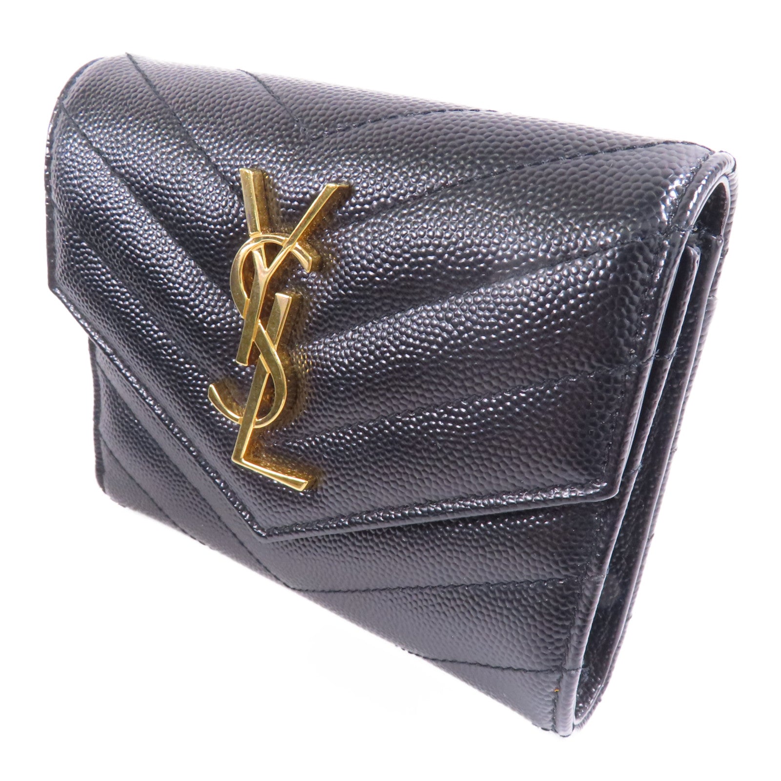SAINT LAURENT 牛皮皮革Wallet金扣錢包