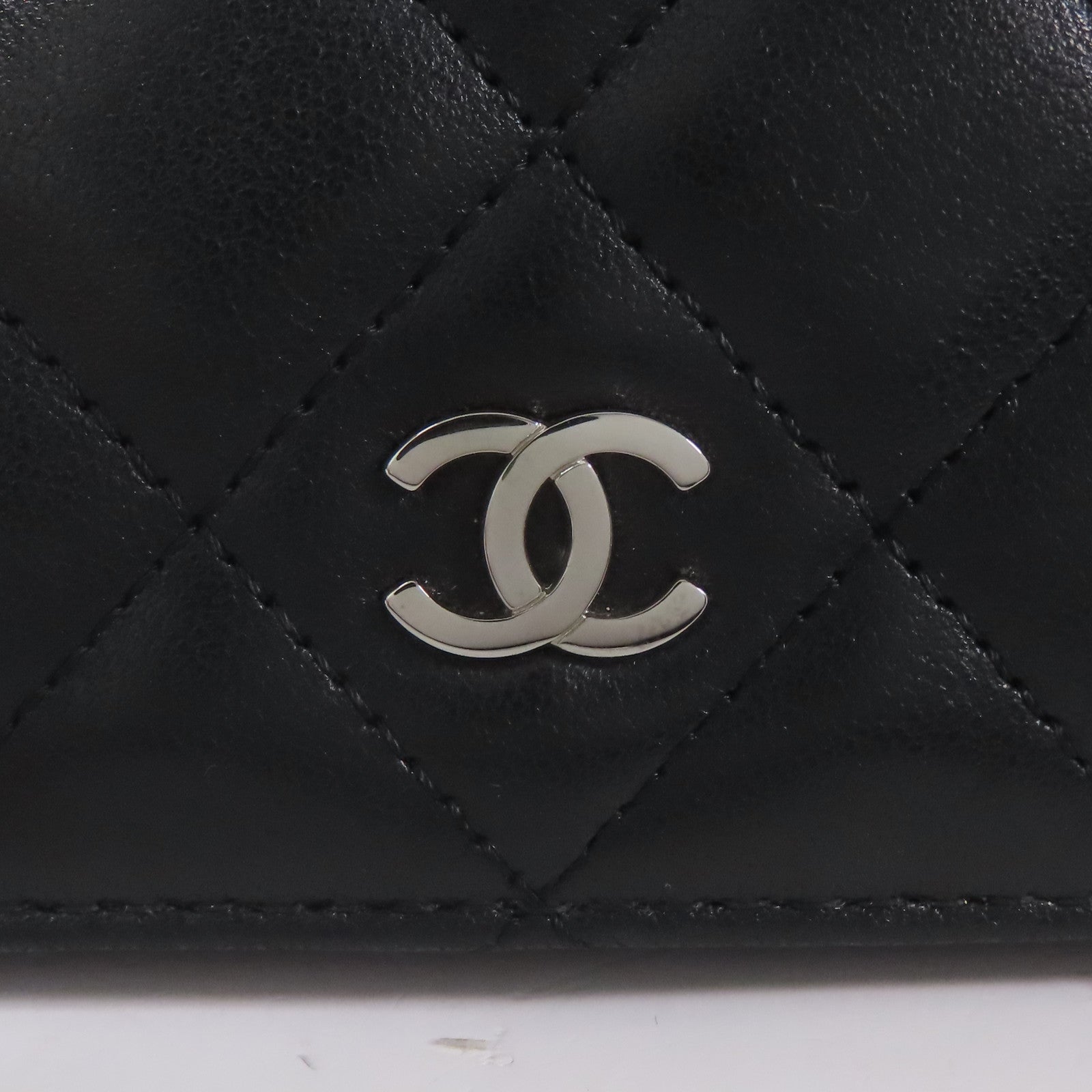 CHANEL CC SHW Long Wallet Lambskin Leather Black