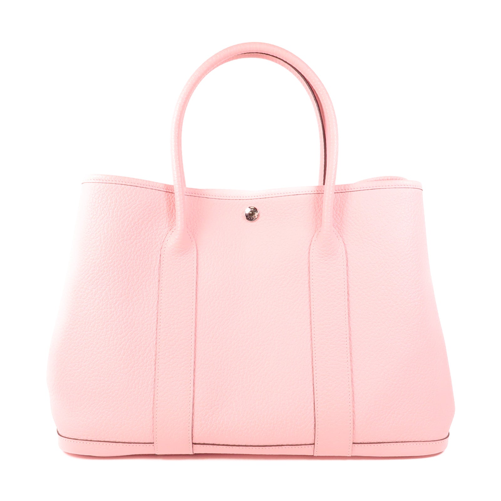 HERMES Negonda皮革Garden Party PM銀扣手挽袋3Q Rose Sakura