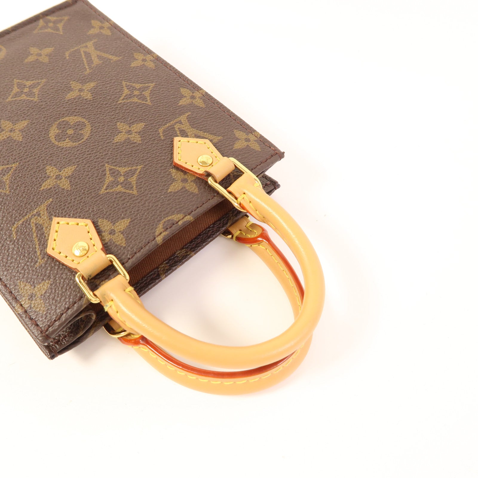 LOUIS VUITTON LV GHW Petit Sac Plat 2 Way Shoulder Bag M81295 Monogram Brown