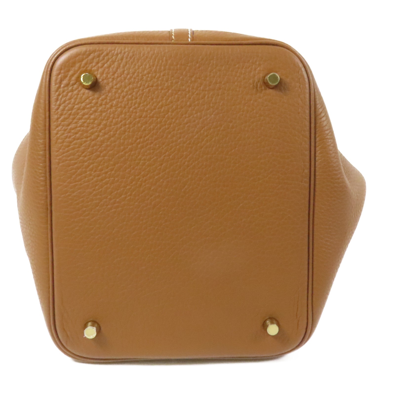 HERMES Clemence皮革Picotin MM金扣手挽袋Gold