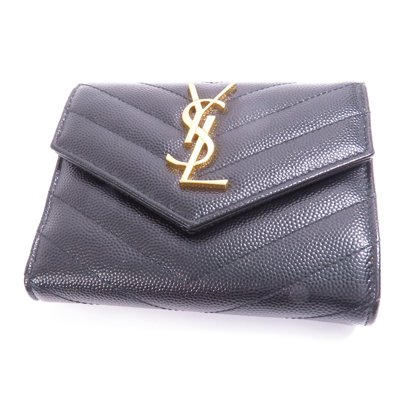 SAINT LAURENT 牛皮皮革Wallet金扣錢包