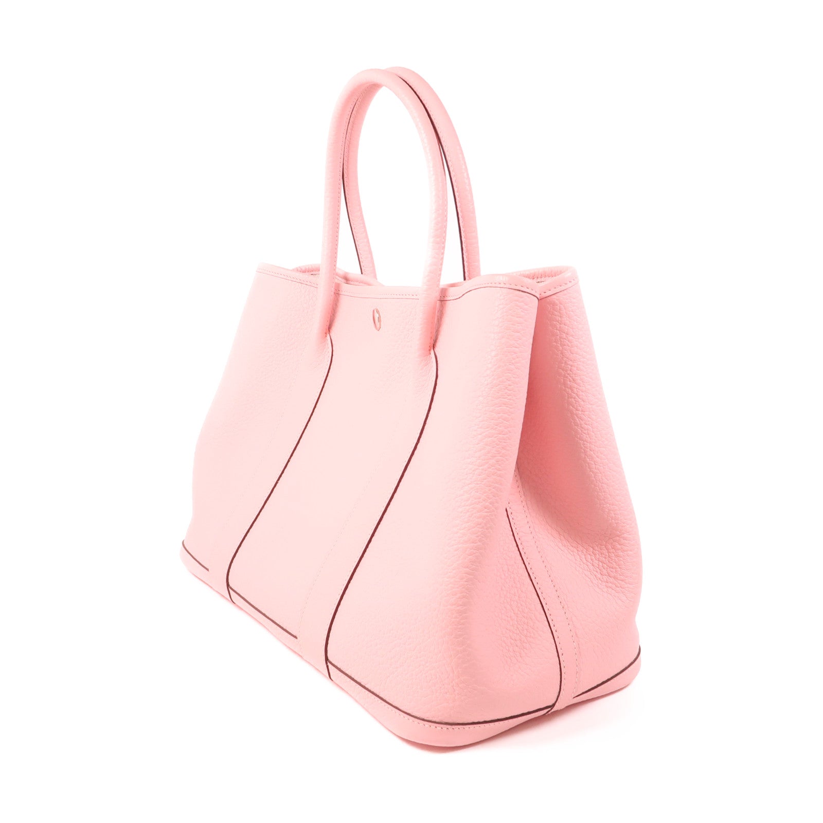 HERMES Negonda皮革Garden Party PM銀扣手挽袋3Q Rose Sakura