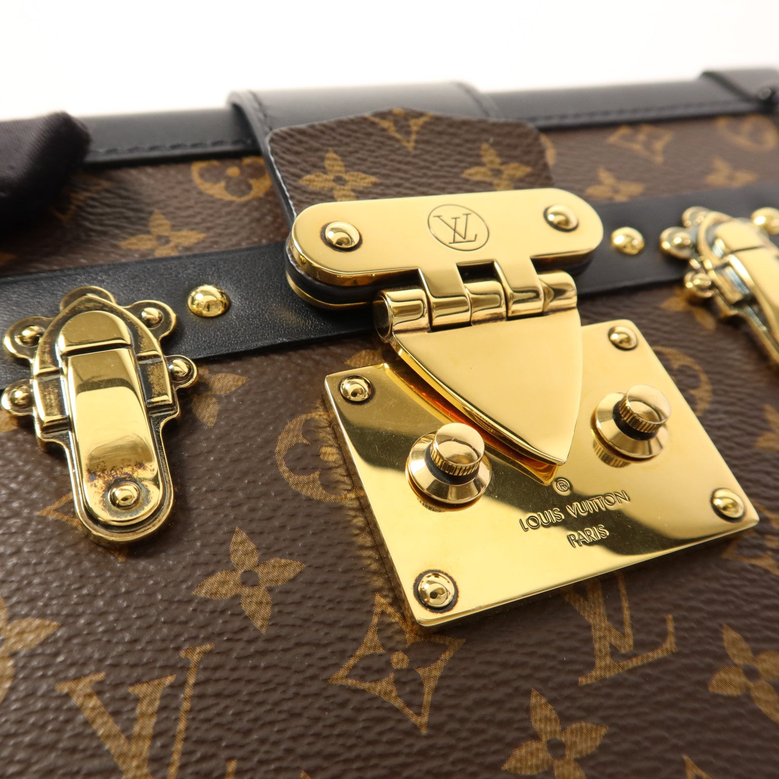 LOUIS VUITTON Monogram Petite Malle金扣肩背袋