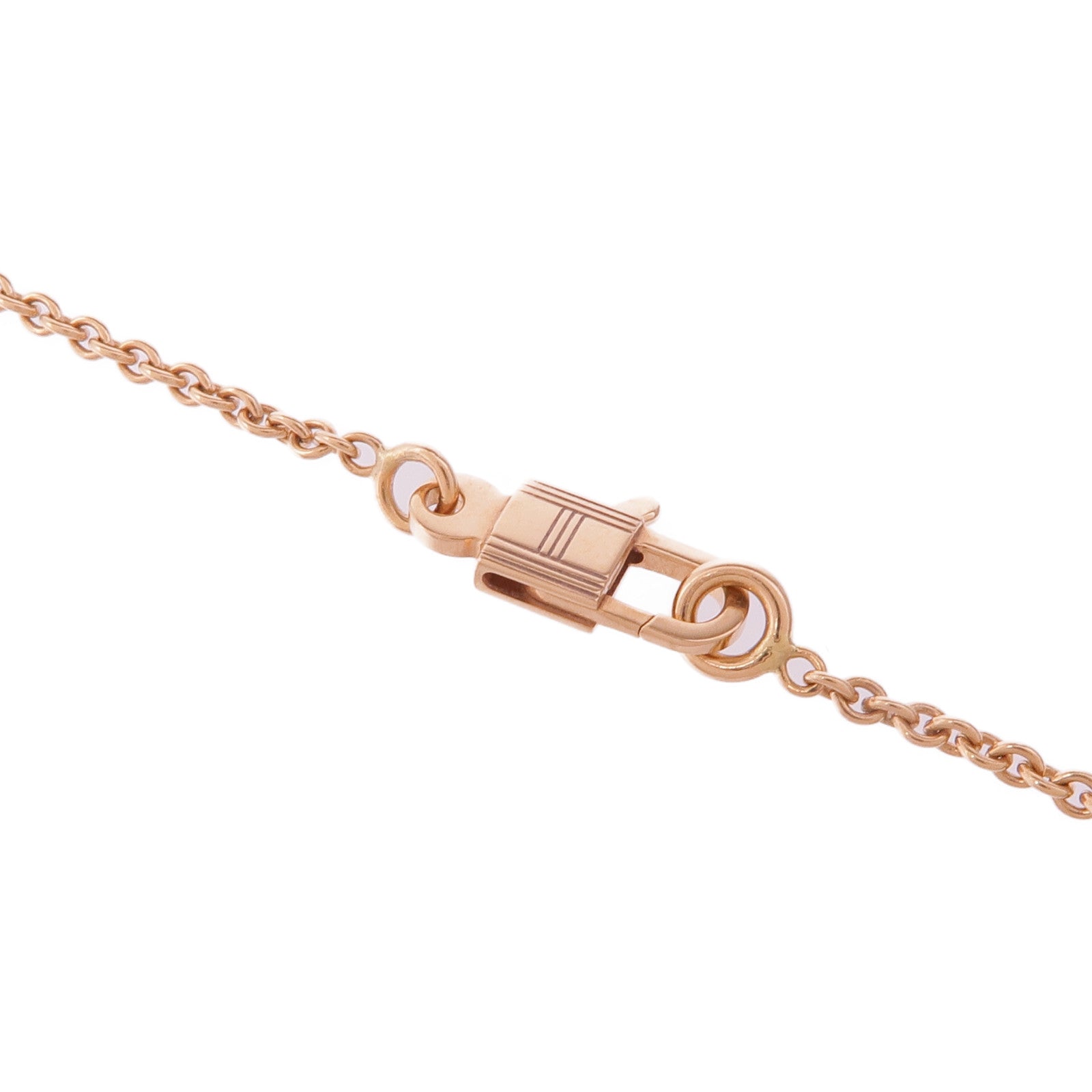 HERMES 18K玫瑰金Amulettes Constance鑽石項鍊