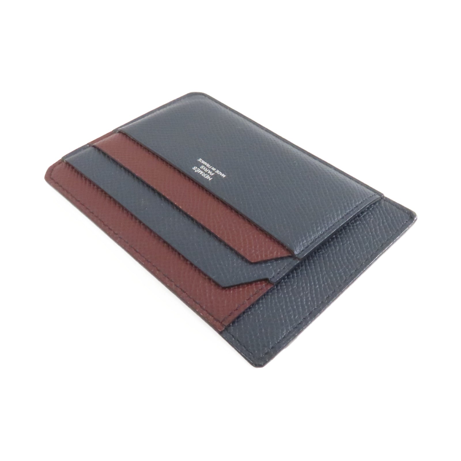 HERMES Epsom皮革Card Case卡片套藍色/紅色