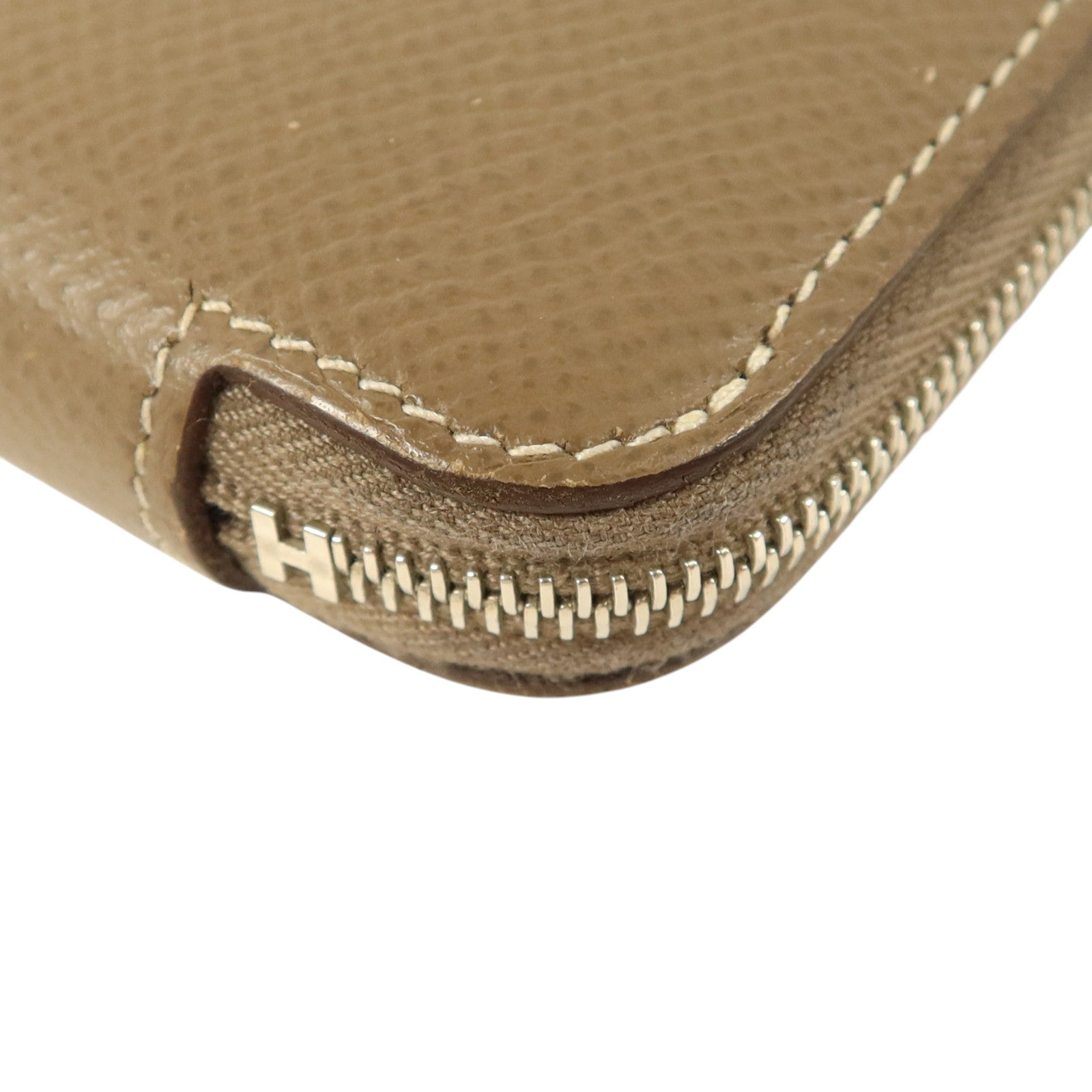 HERMES Epsom皮革Silk in Azap Long Wallet銀扣長錢包Etoupe