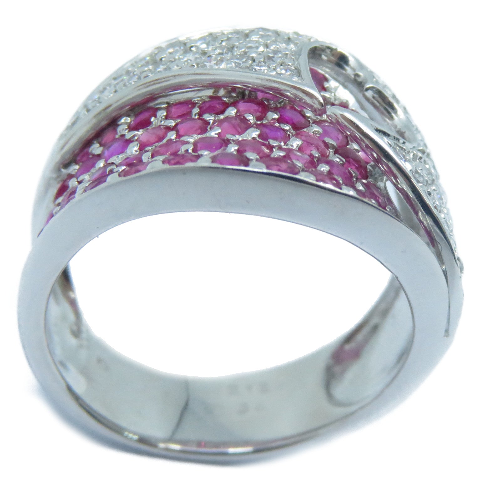 JEWELRY 【激減優惠】18K白金Ruby Diamond Ring2.12ct紅寶石/0.52ct鑽石戒指US#6