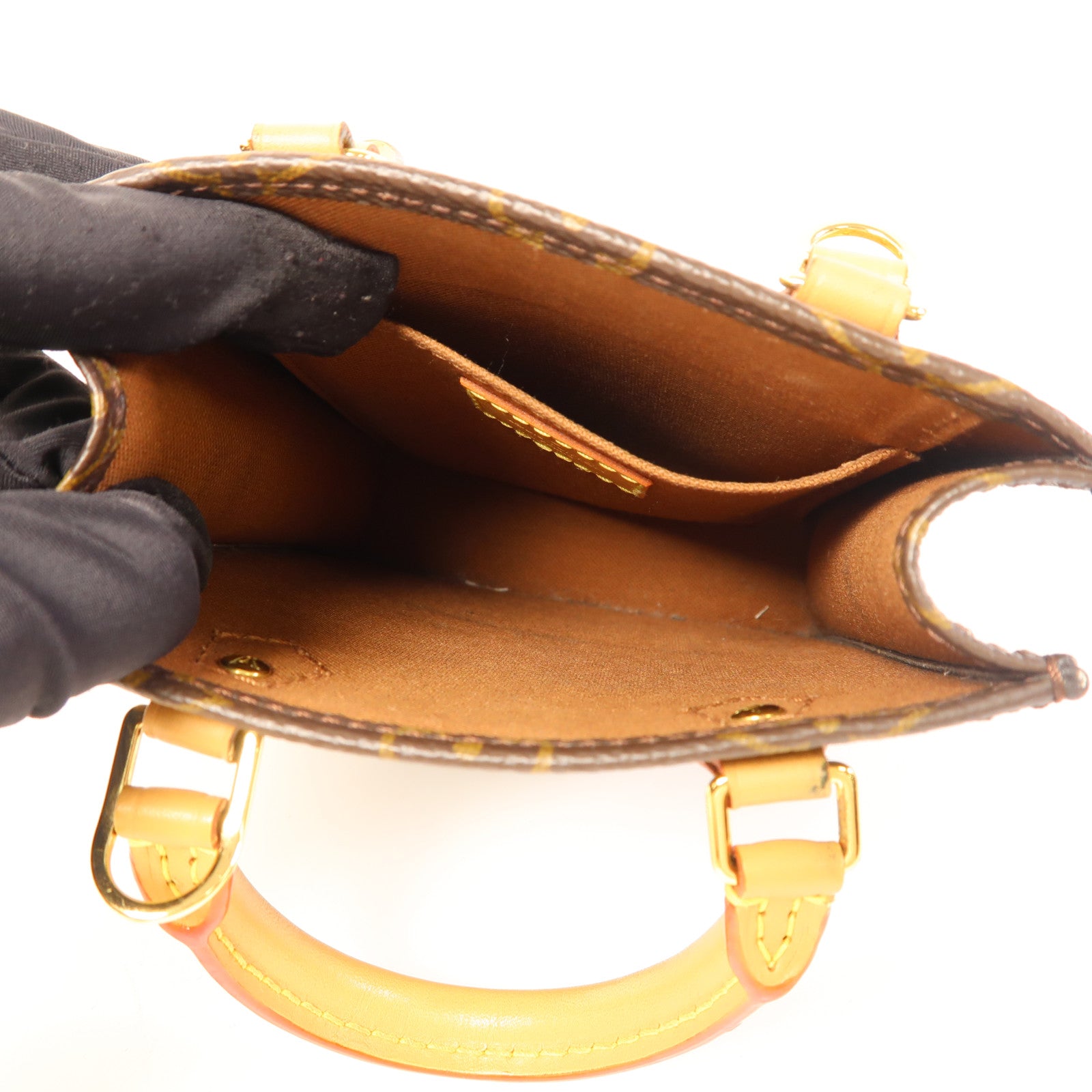 LOUIS VUITTON LV GHW Petit Sac Plat 2 Way Shoulder Bag M81295 Monogram Brown