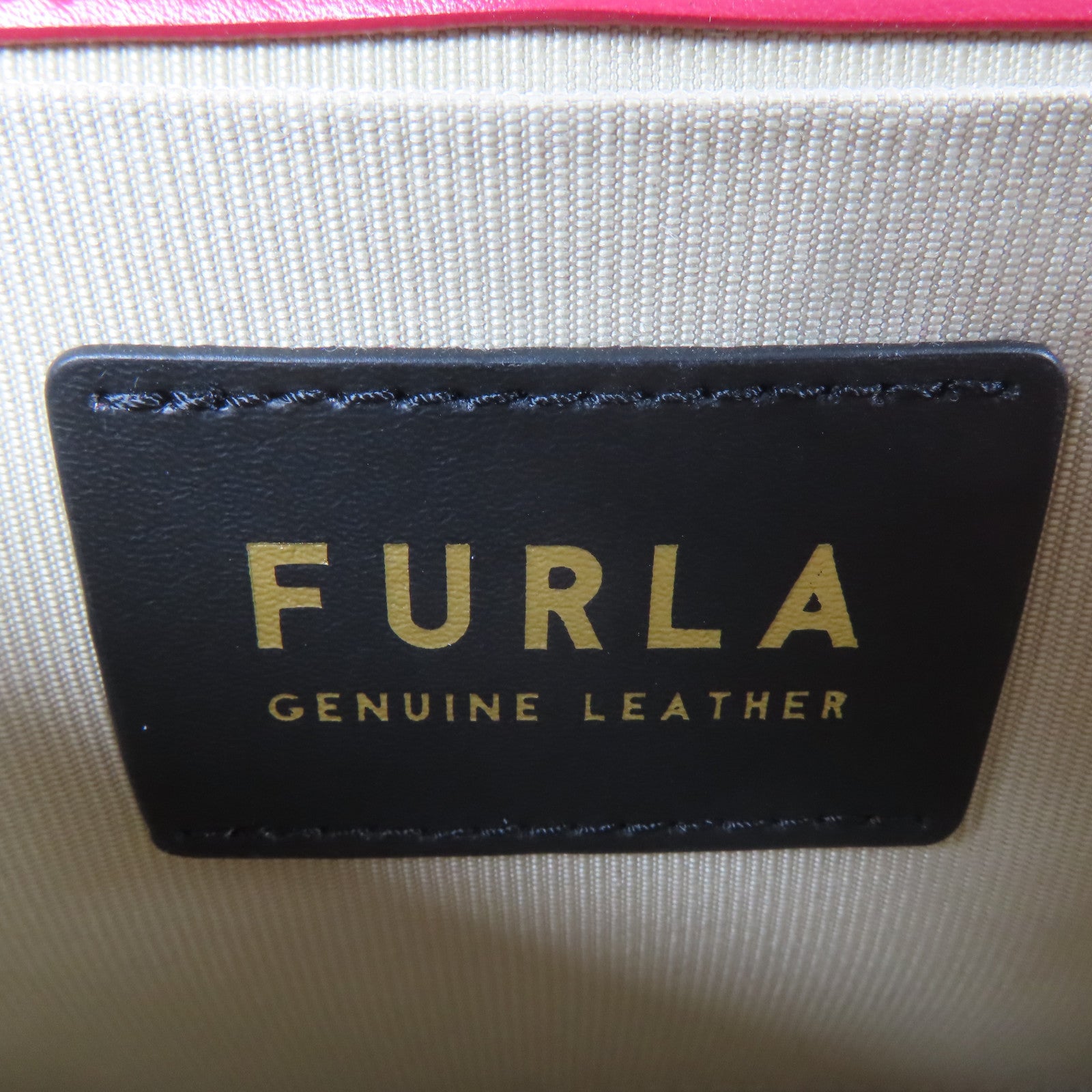 Furla 【激減優惠】牛皮皮革Shoulder Bag金扣鏈帶肩背袋紅色