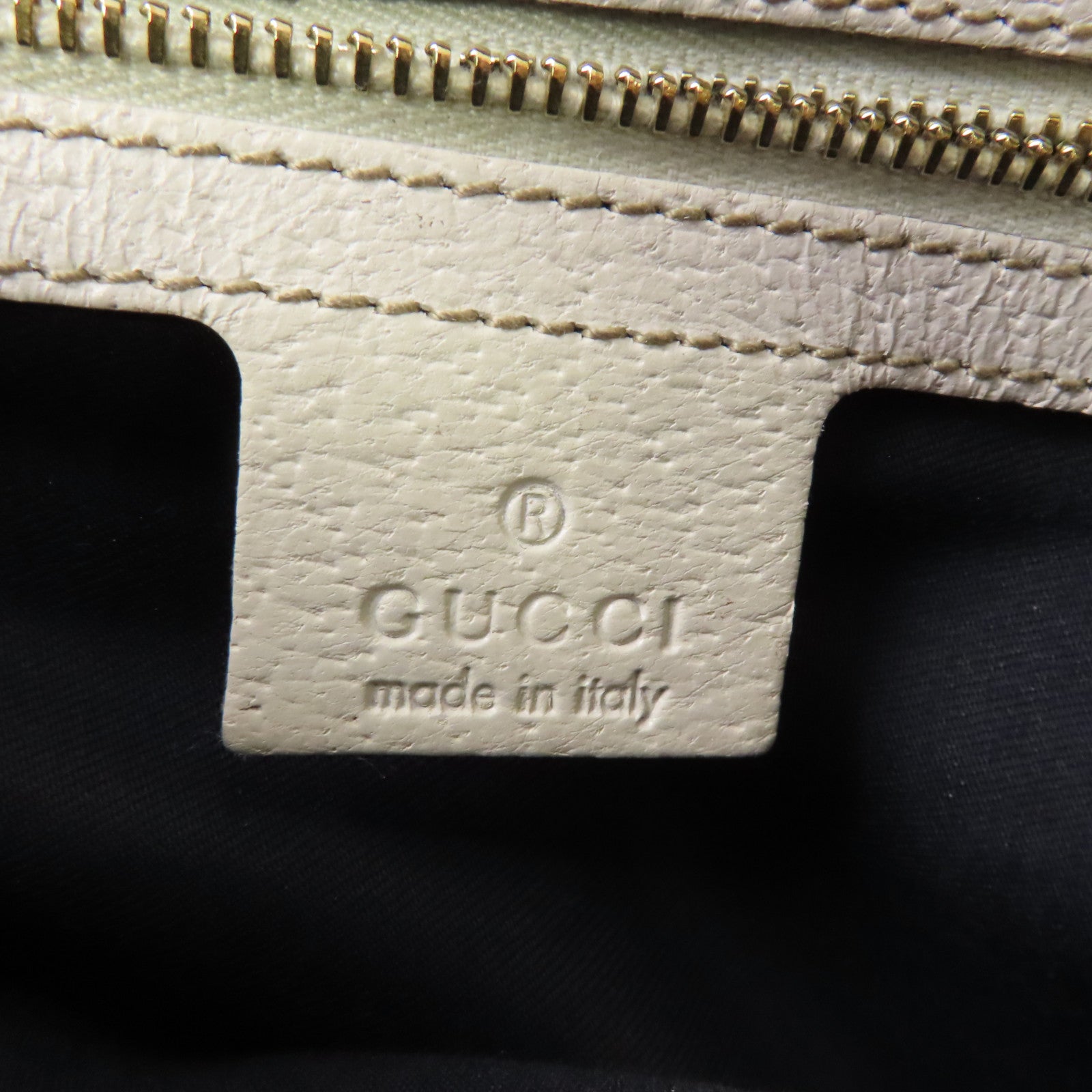 GUCCI 帆布/皮革Shoulder Bag銀扣肩背袋藍色/白色