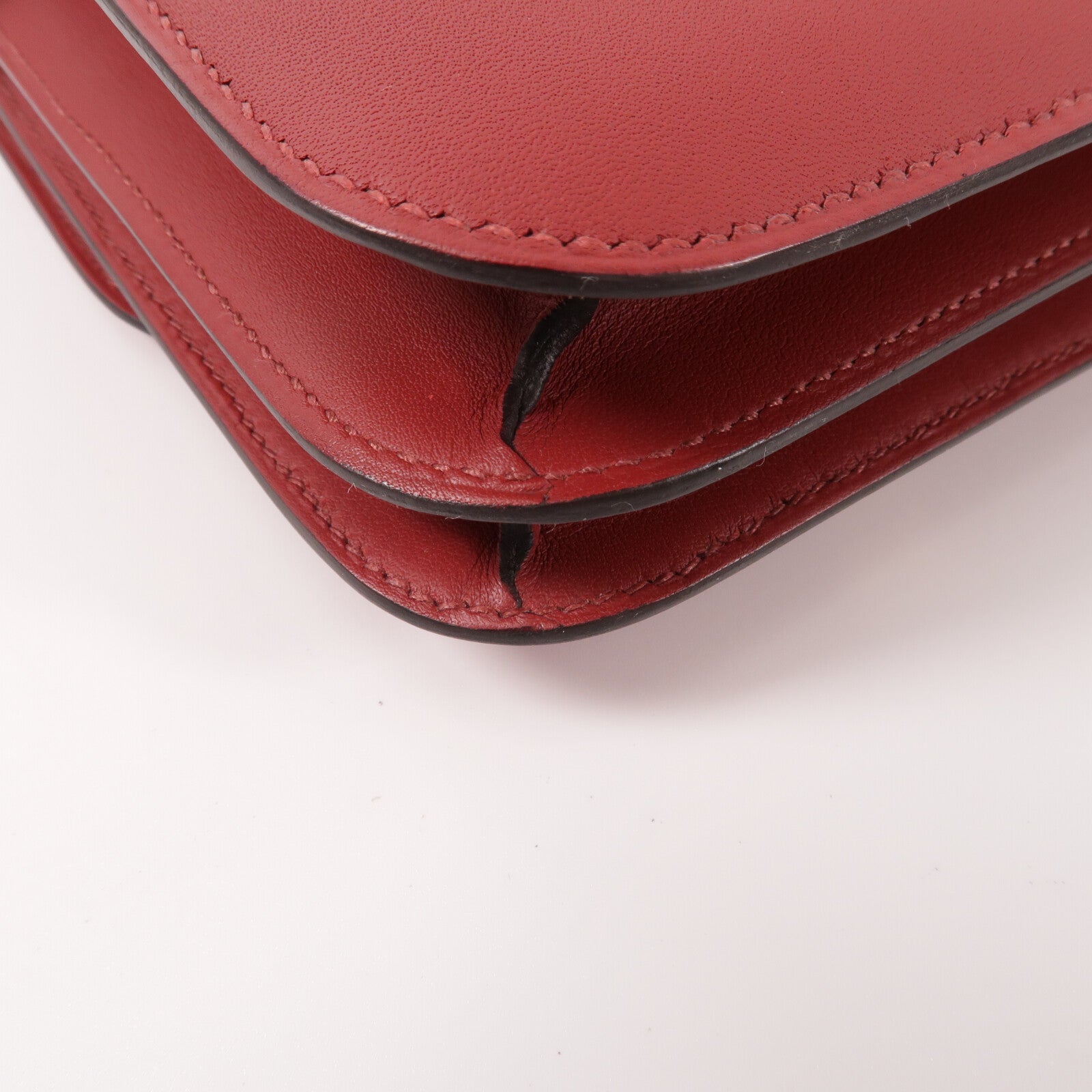 HERMES Swift皮革Constance Mini肩背袋Rouge Grenat