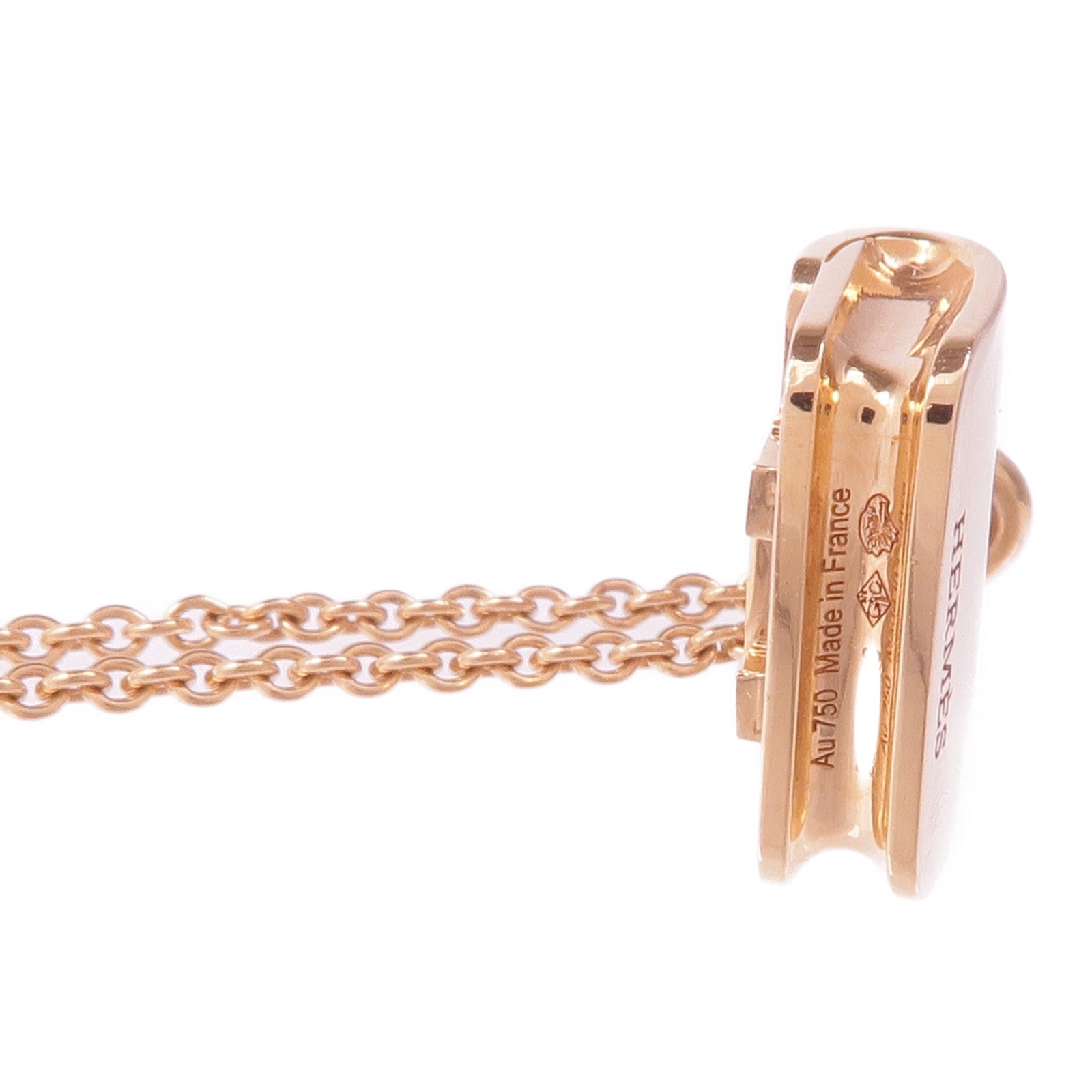 HERMES 18K玫瑰金Amulettes Constance鑽石項鍊