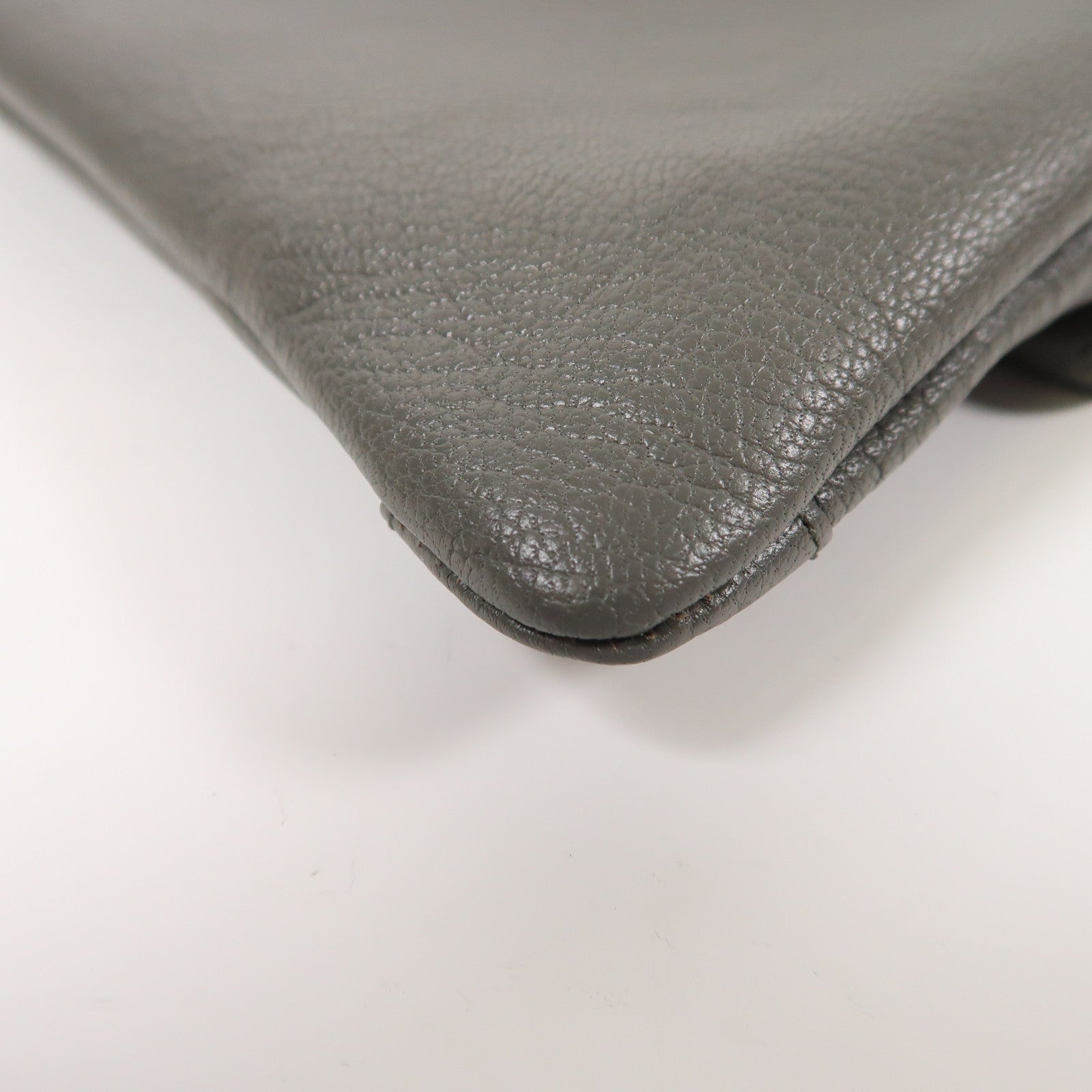 BALENCIAGA 牛皮皮革Shoulder Bag銀扣肩背袋灰色