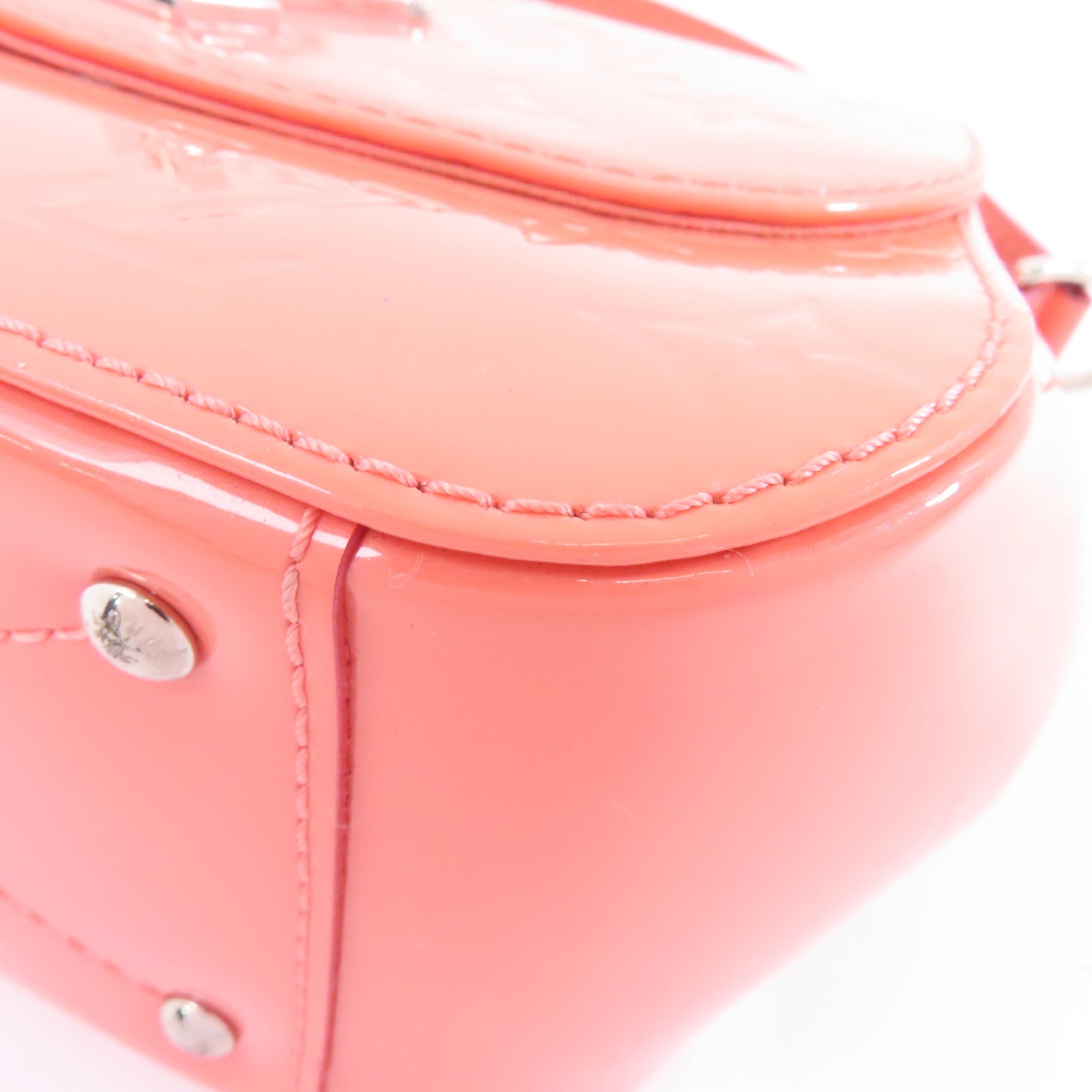 LOUIS VUITTON 【激減優惠】Vernis Pasadena銀扣手挽肩背兩用袋粉紅色