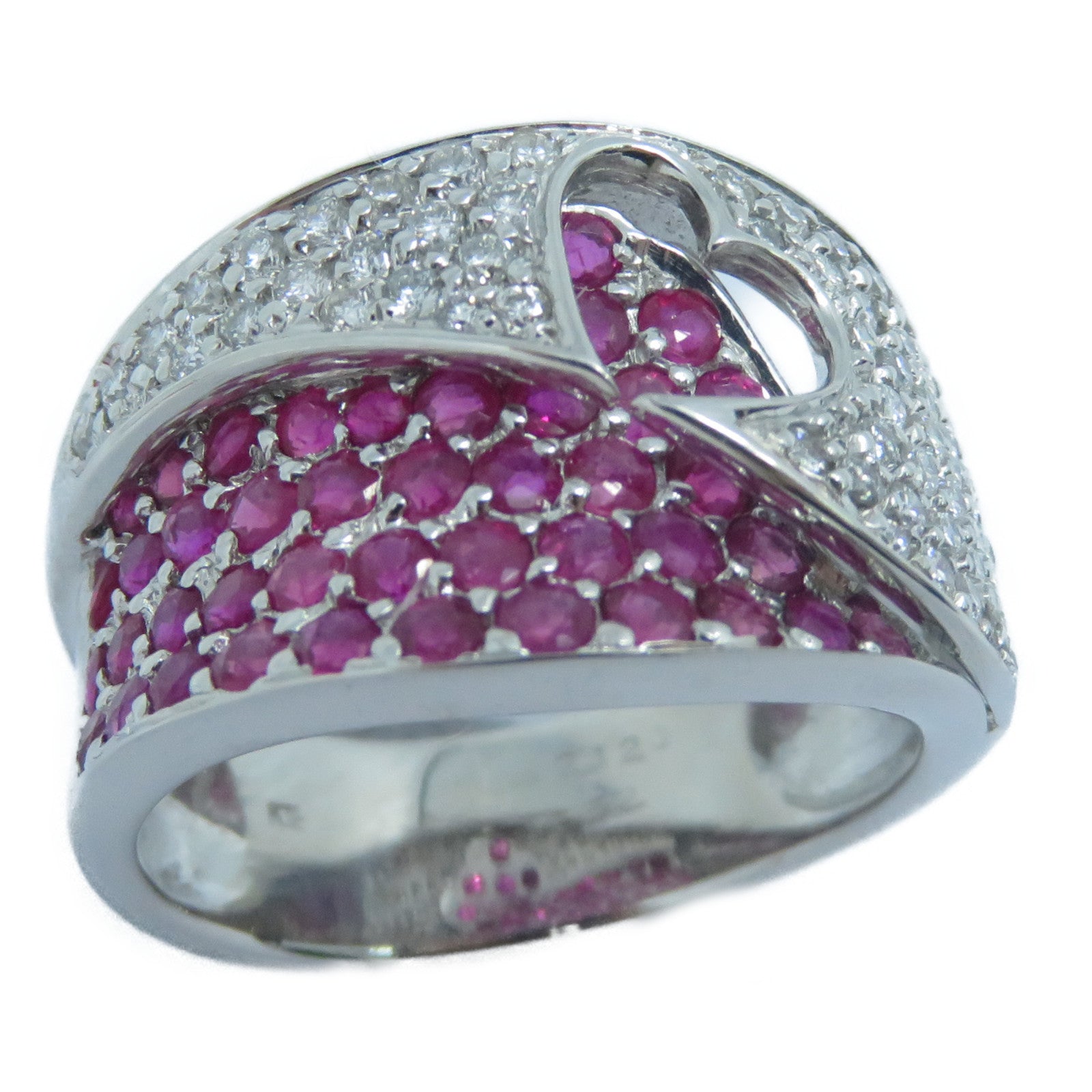 JEWELRY 【激減優惠】18K白金Ruby Diamond Ring2.12ct紅寶石/0.52ct鑽石戒指US#6