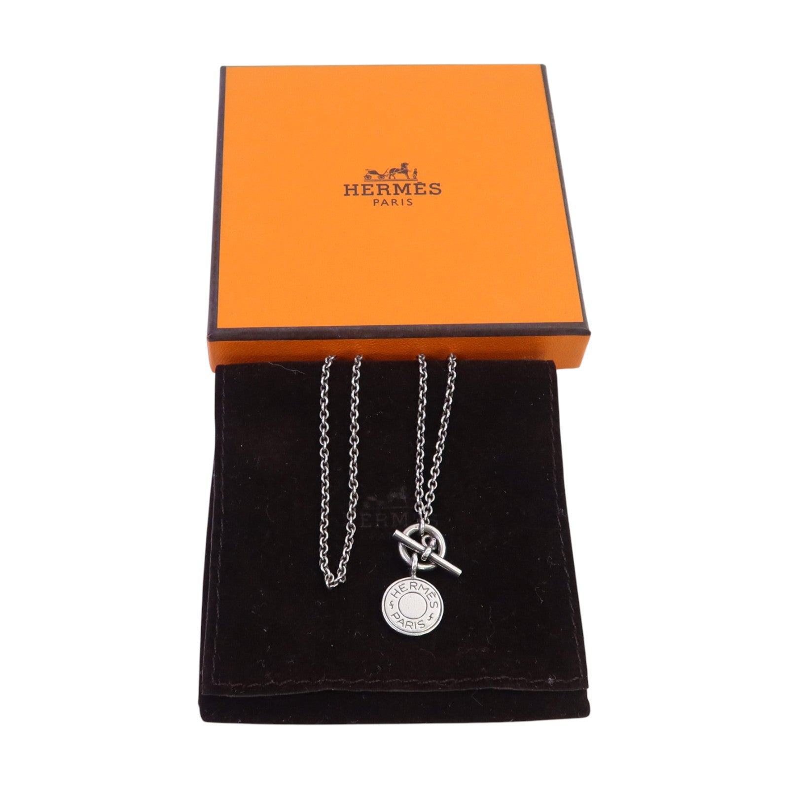 HERMES 【激減優惠】925純銀Amulettes Ex-Libris Necklace銀扣項鏈
