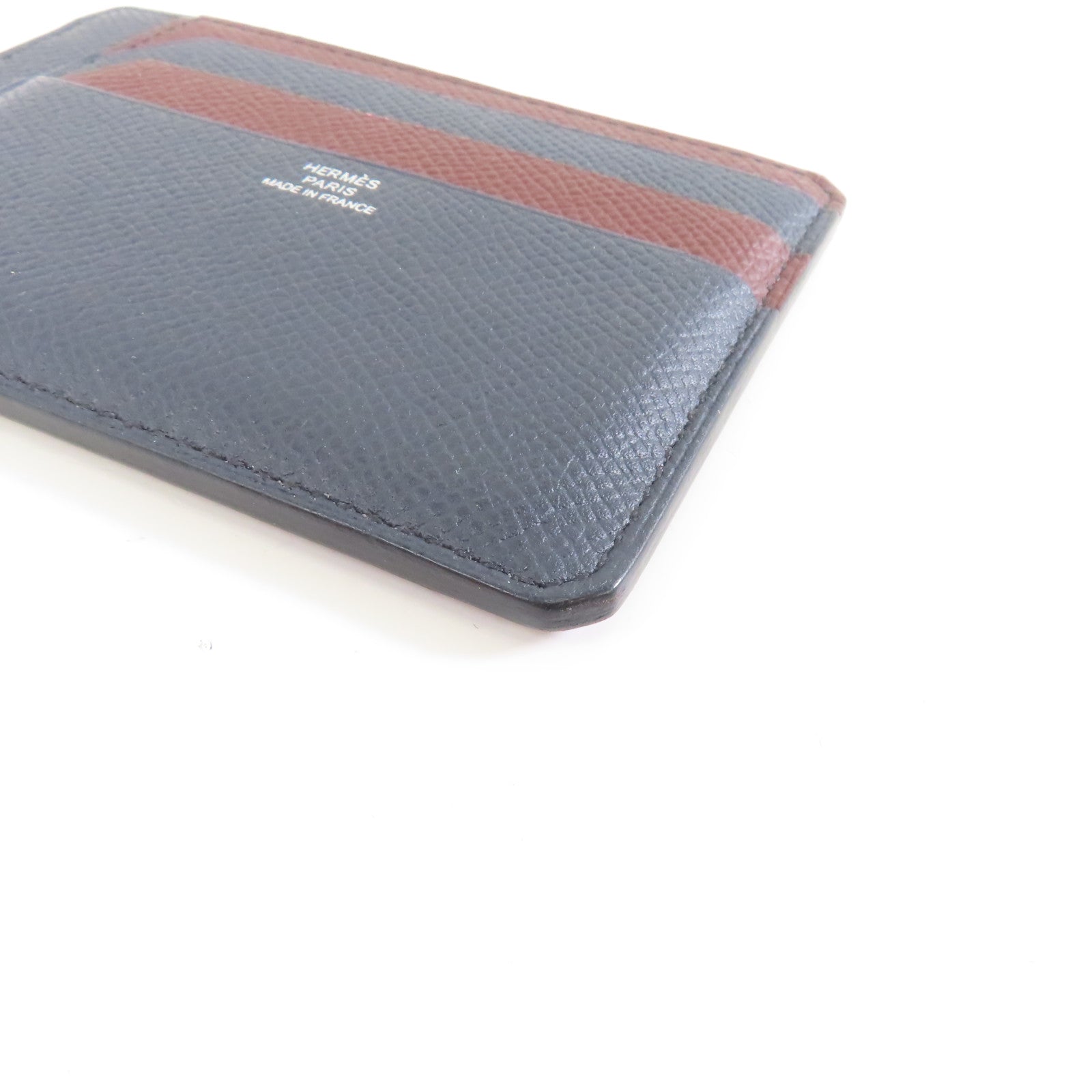 HERMES Epsom皮革Card Case卡片套藍色/紅色