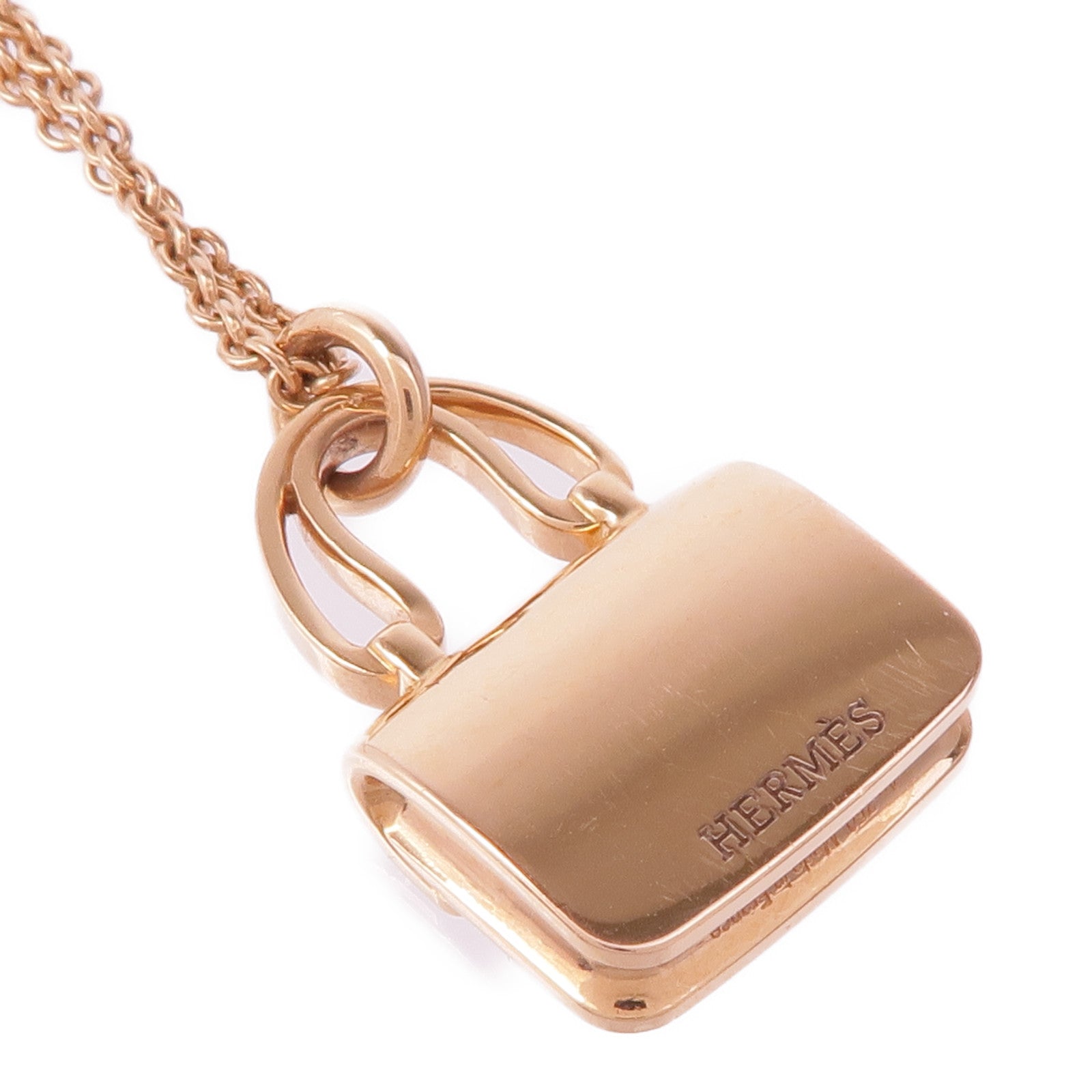 HERMES 18K玫瑰金Amulettes Constance鑽石項鍊