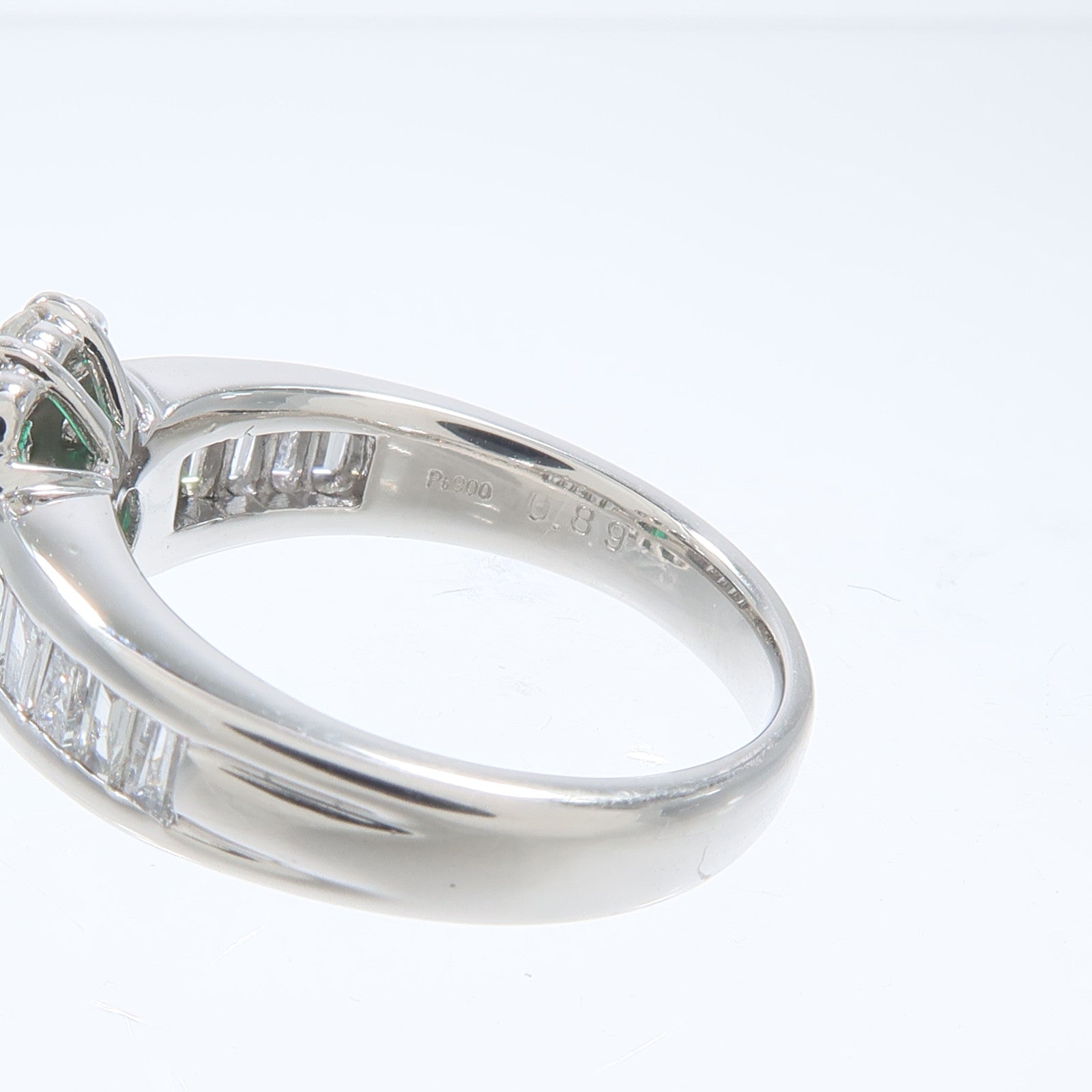 JEWELRY PT900鉑金Emerald Diamond Ring綠寶石/鑽石戒指