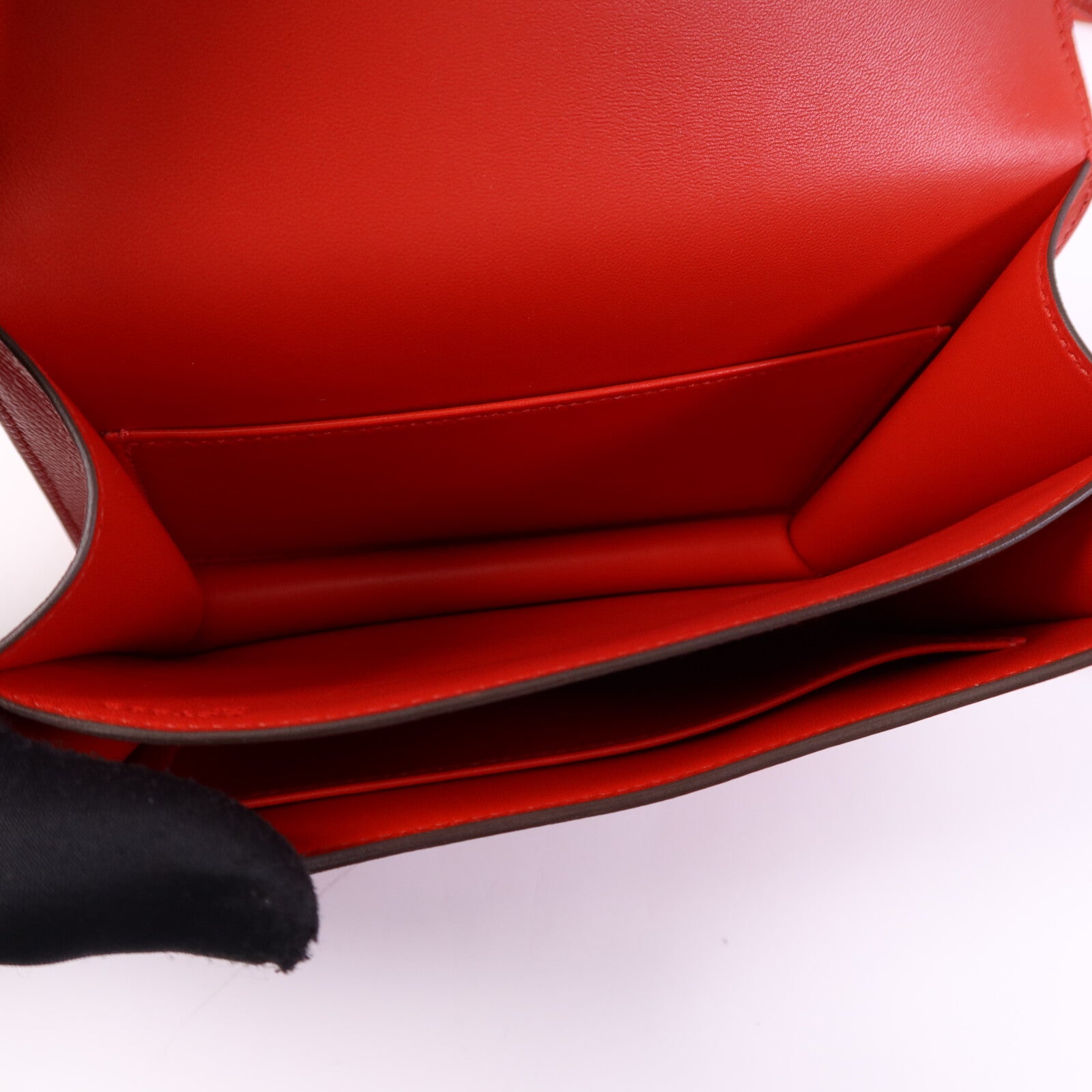 HERMES Epsom皮革Constance 24肩背袋銀扣Rouge De Coeur/Mauve