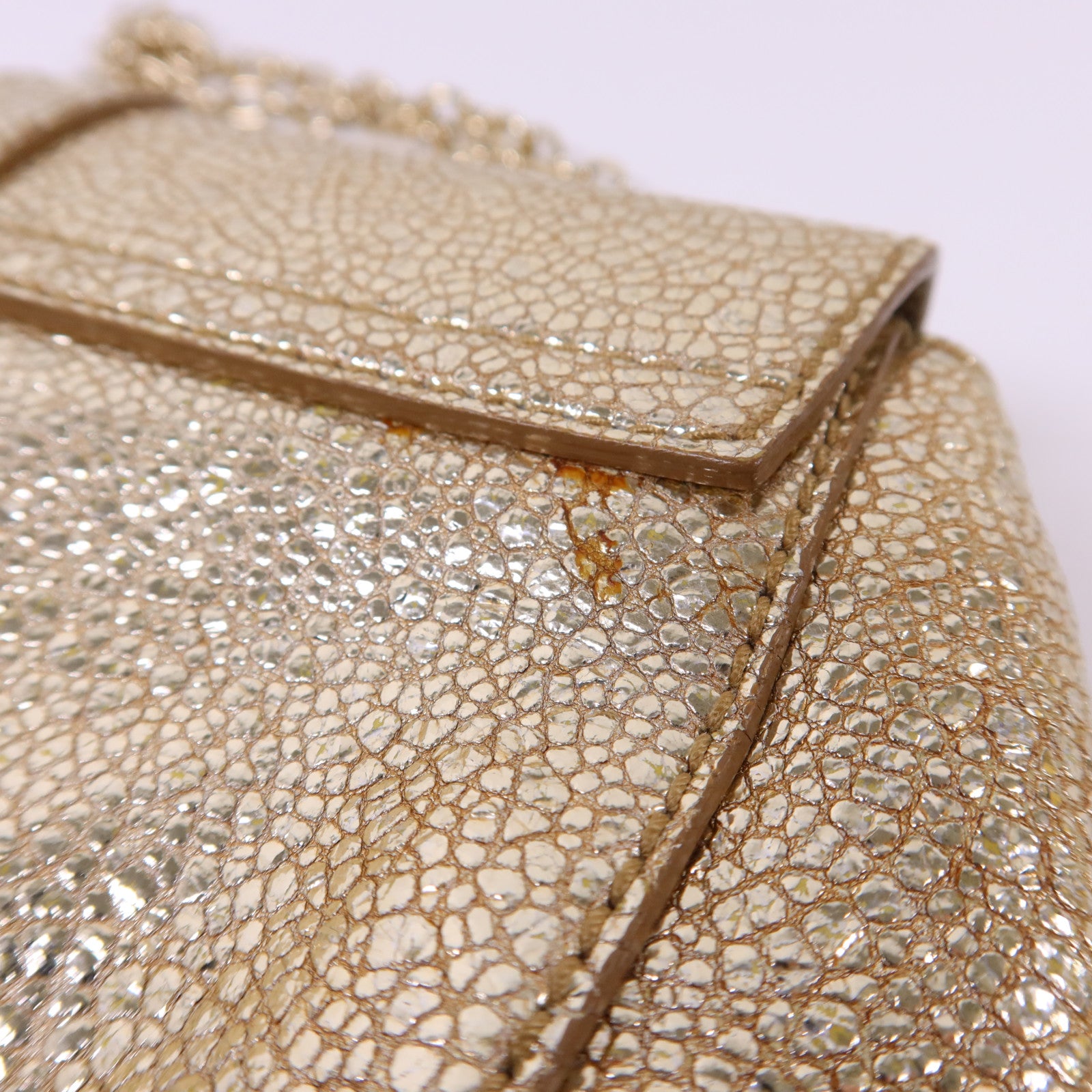 YVES SAINT LAURENT 牛皮皮革Chain Shoulder Bag金扣鏈帶肩背袋