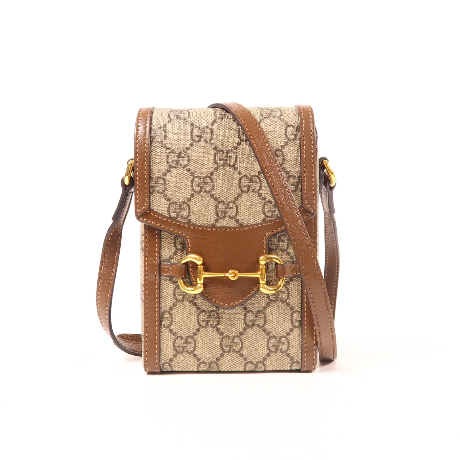 GUCCI 塗層帆布Horsebit 1955 Phone Bag肩背袋