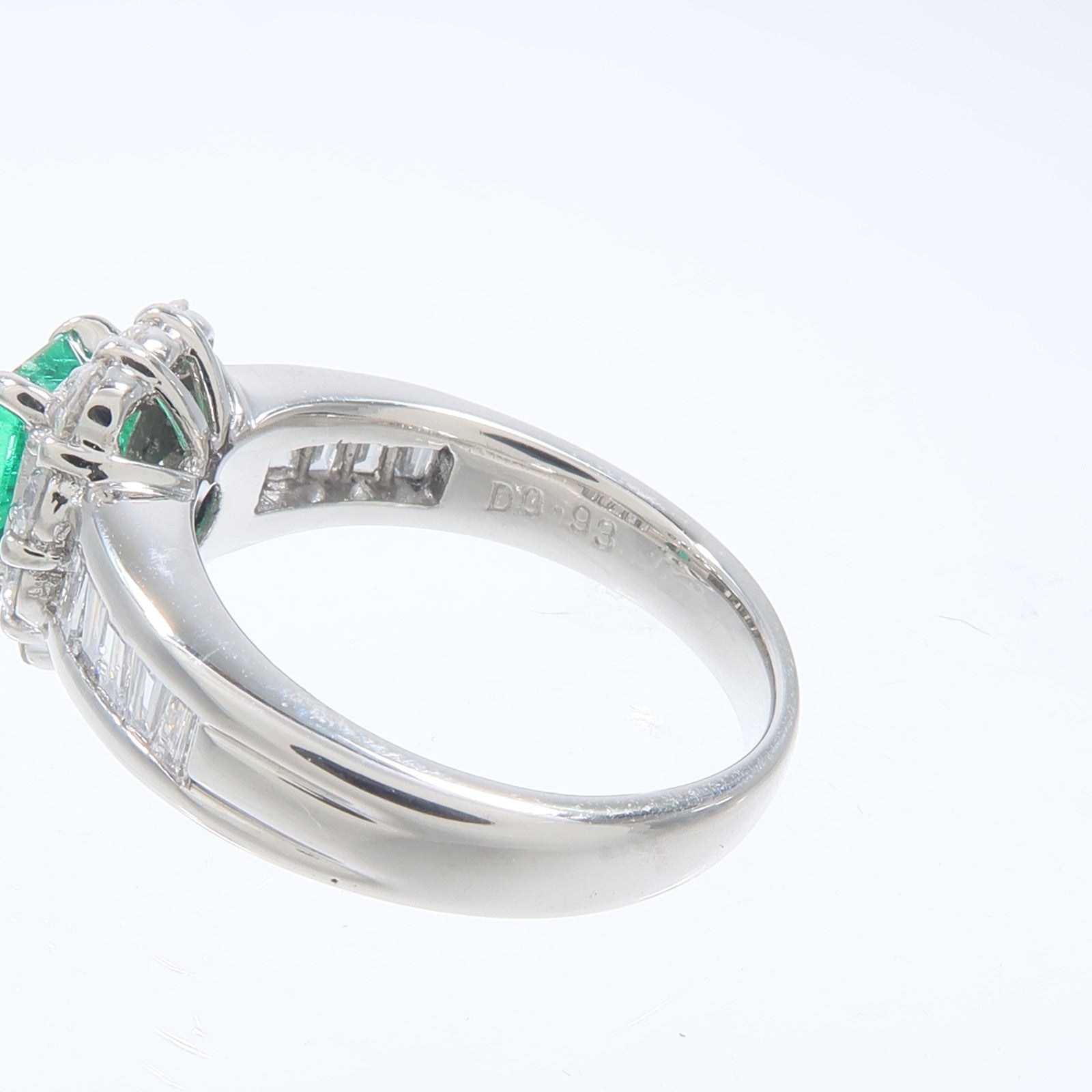JEWELRY PT900鉑金Emerald Diamond Ring綠寶石/鑽石戒指