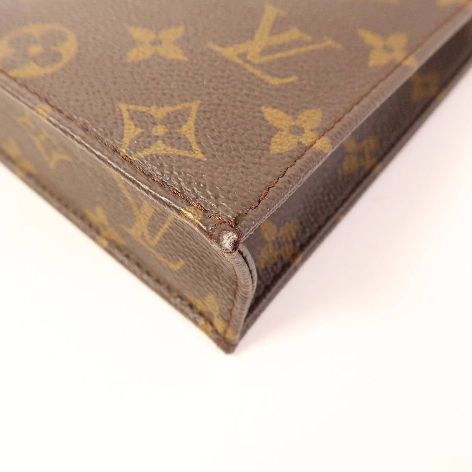 LOUIS VUITTON LV GHW Petit Sac Plat 2 Way Shoulder Bag M81295 Monogram Brown