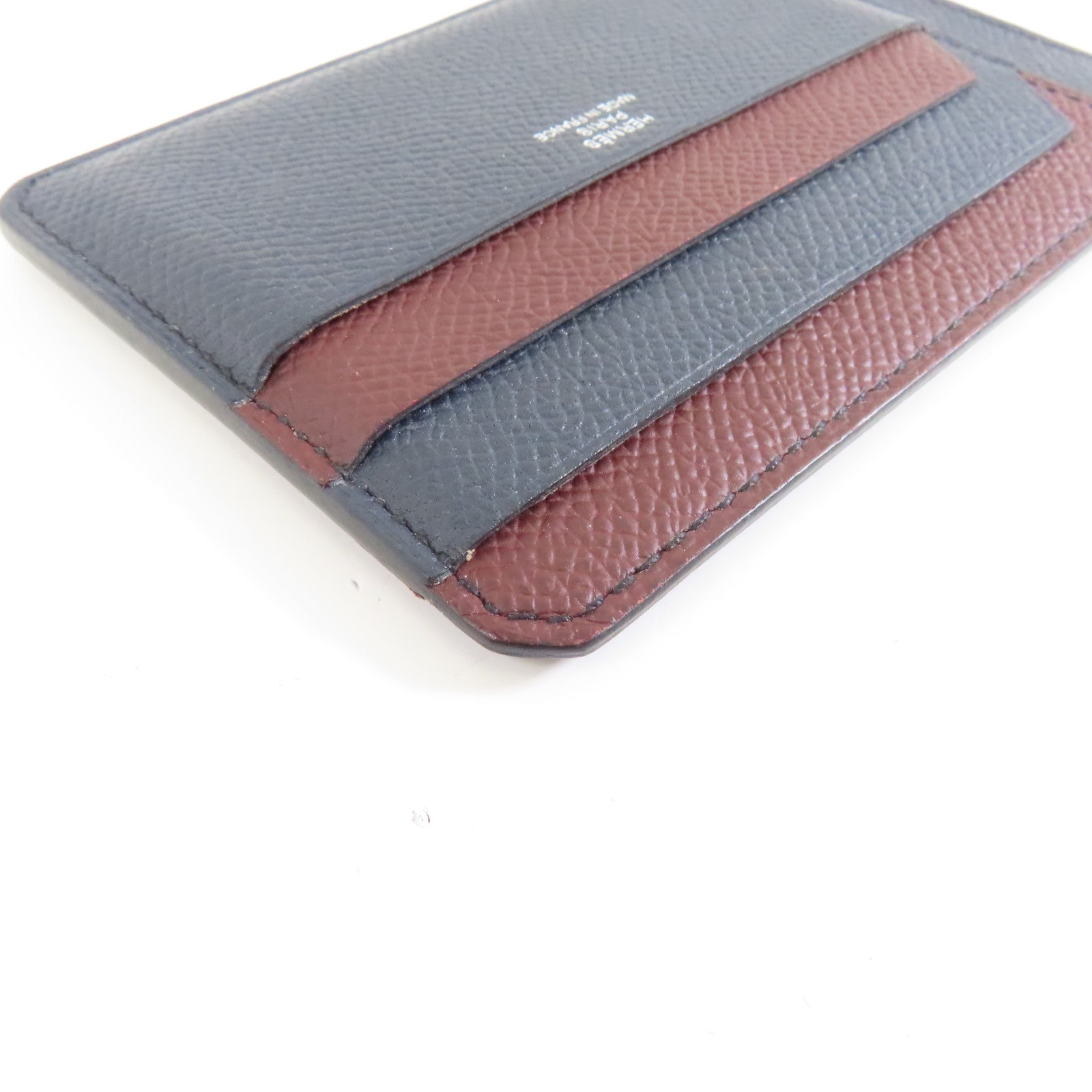 HERMES Epsom皮革Card Case卡片套藍色/紅色