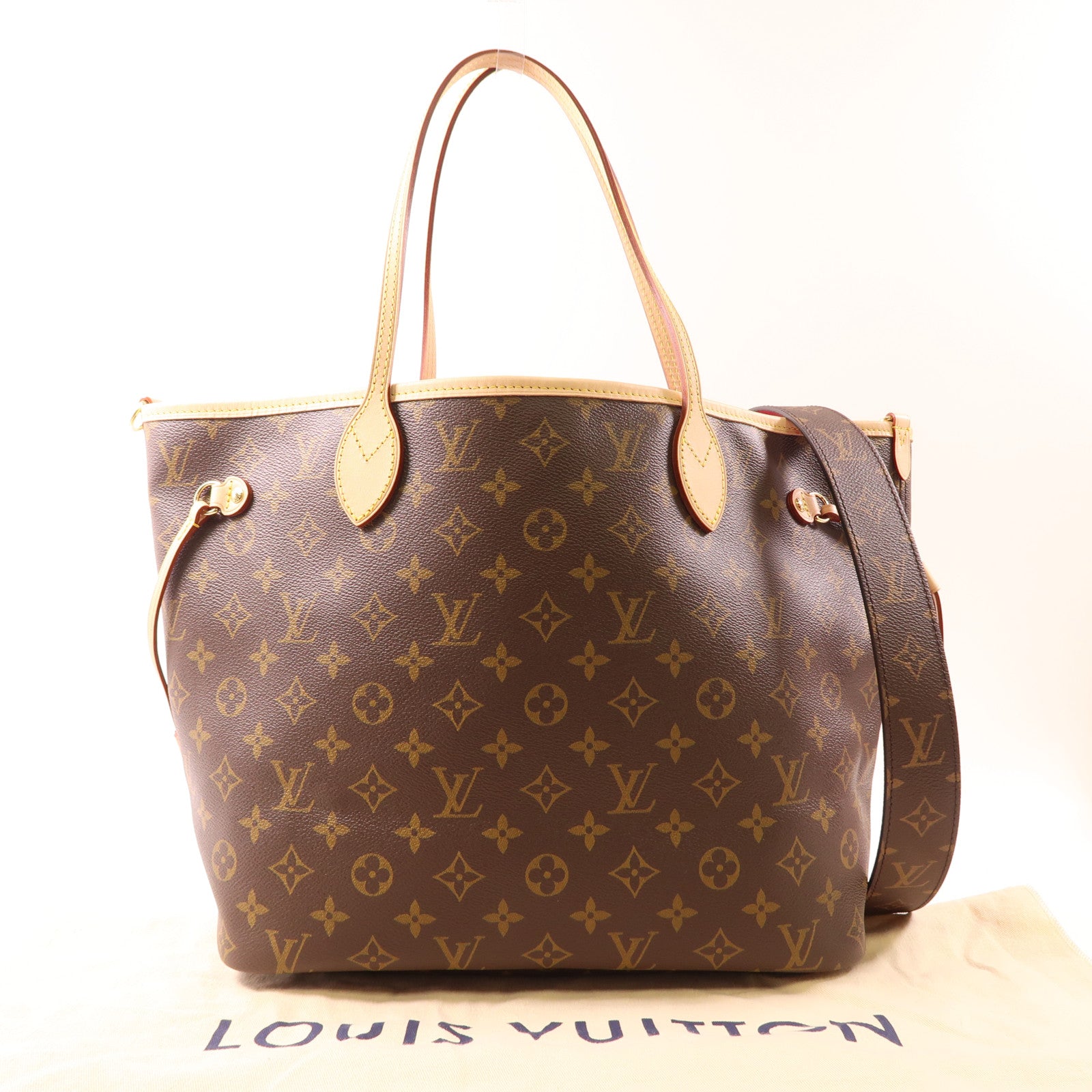 LOUIS VUITTON Monogram Neverfull Bandouliere Inside Out MM金扣手挽肩背兩用袋