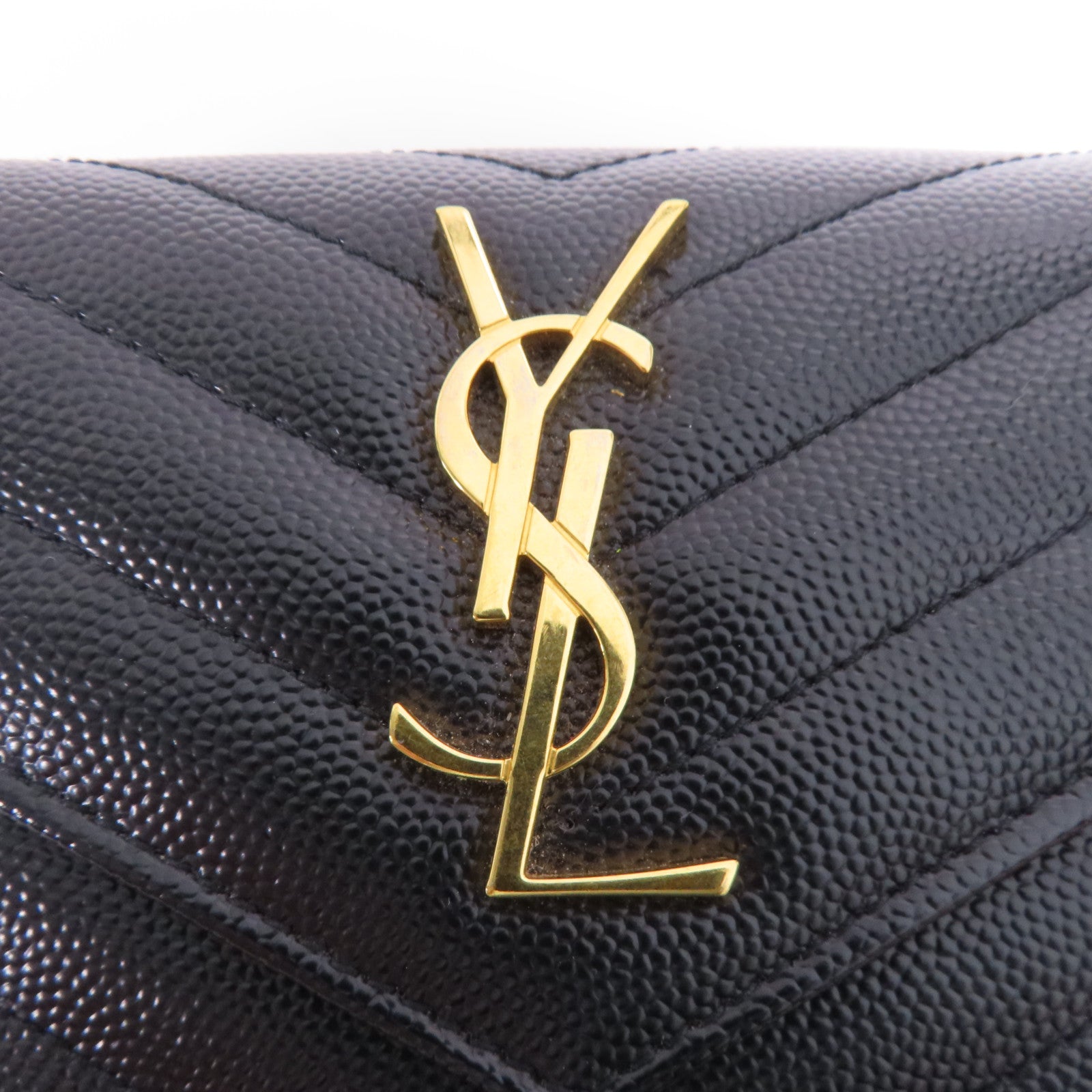 SAINT LAURENT 牛皮皮革Wallet金扣錢包