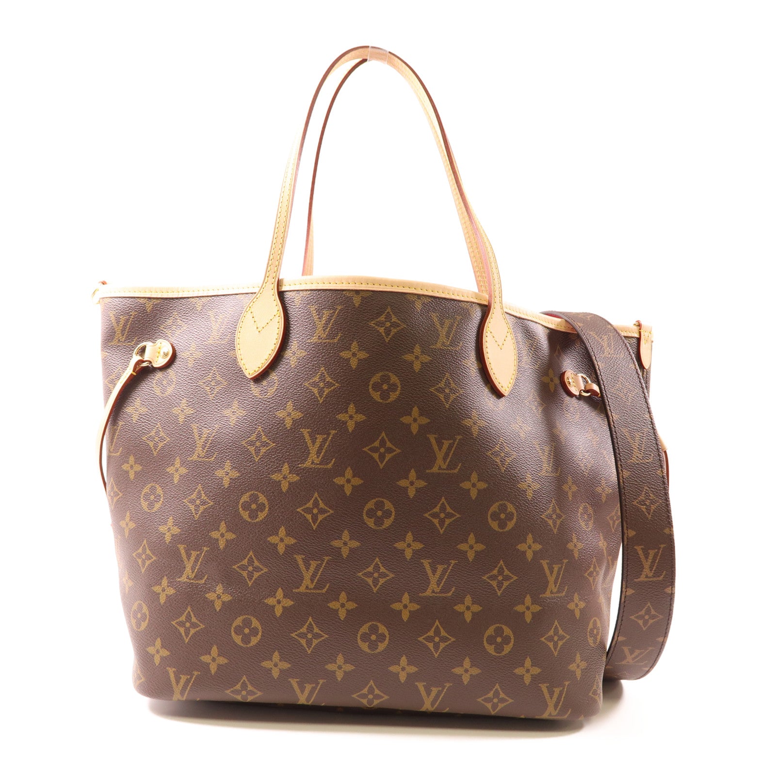 LOUIS VUITTON Monogram Neverfull Bandouliere Inside Out MM金扣手挽肩背兩用袋